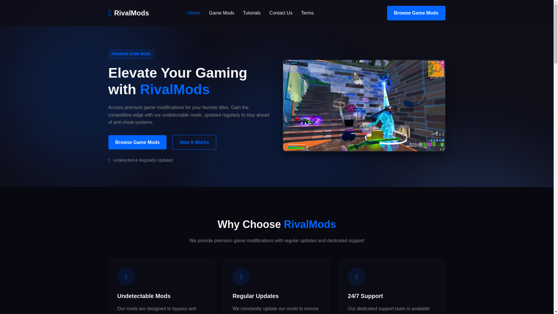 website screenshot of https://rivalmods.cc/