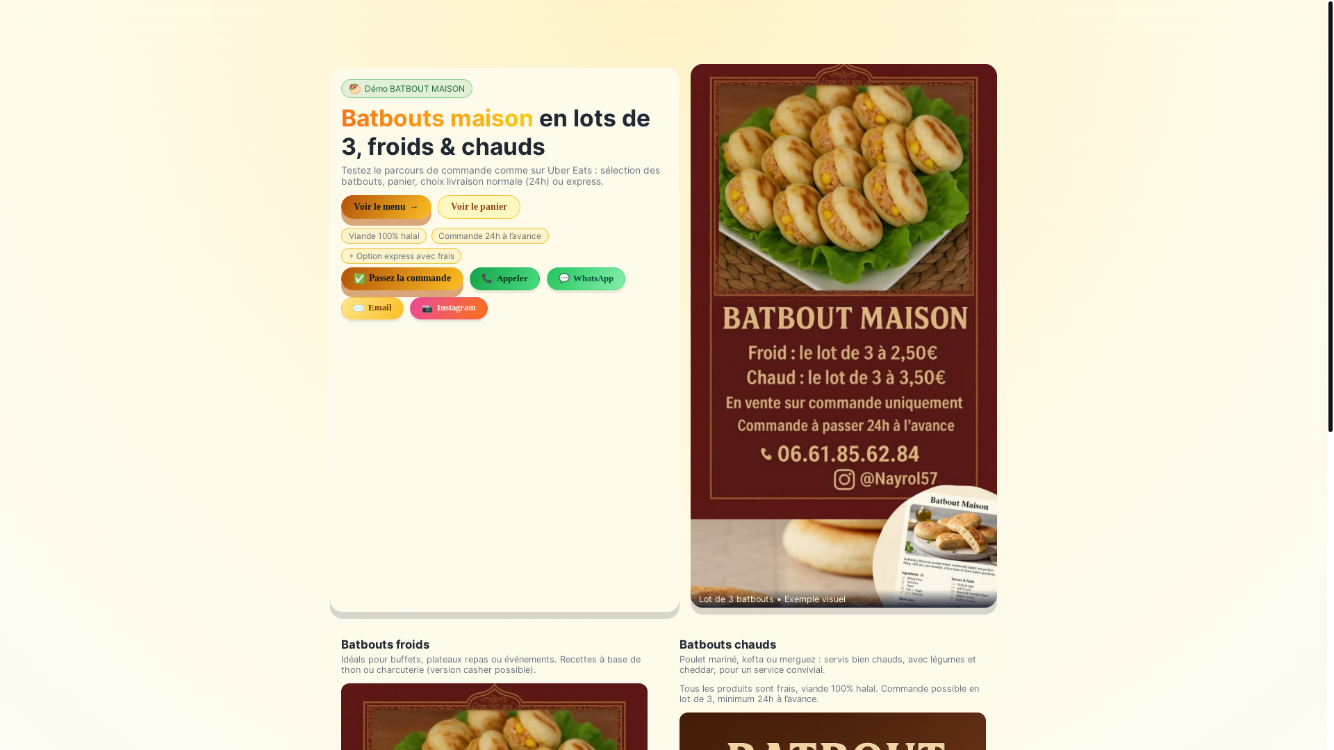 website screenshot of https://foodapp-maquette.pages.dev/