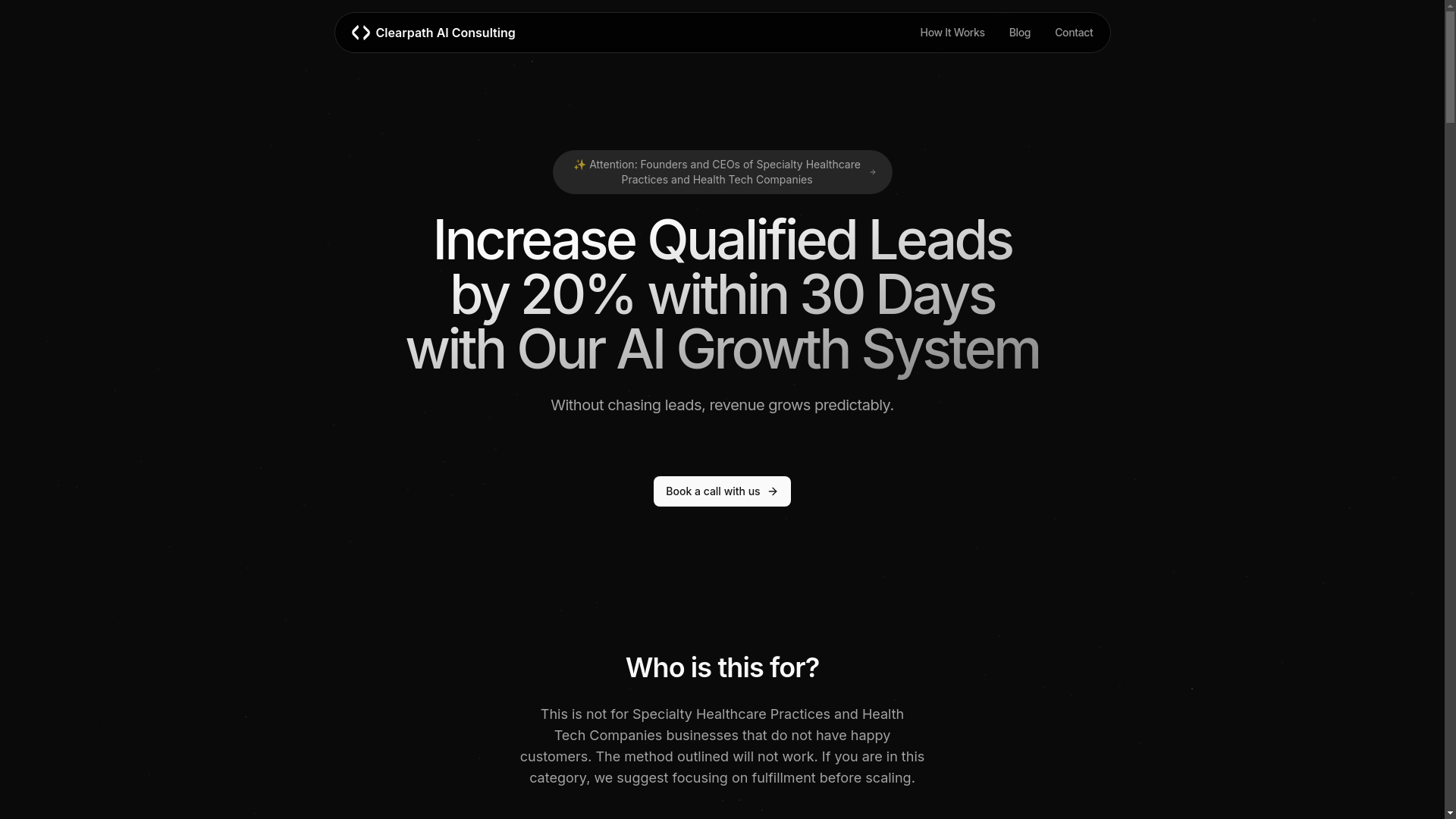 website screenshot of https://clearpathaiteam.com/