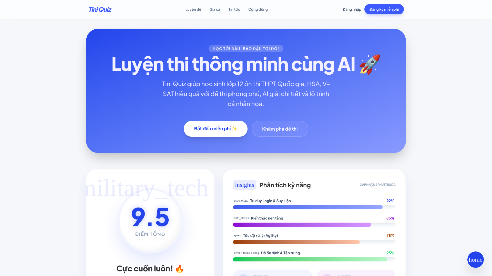 website screenshot of https://tiniquiz.cloud/
