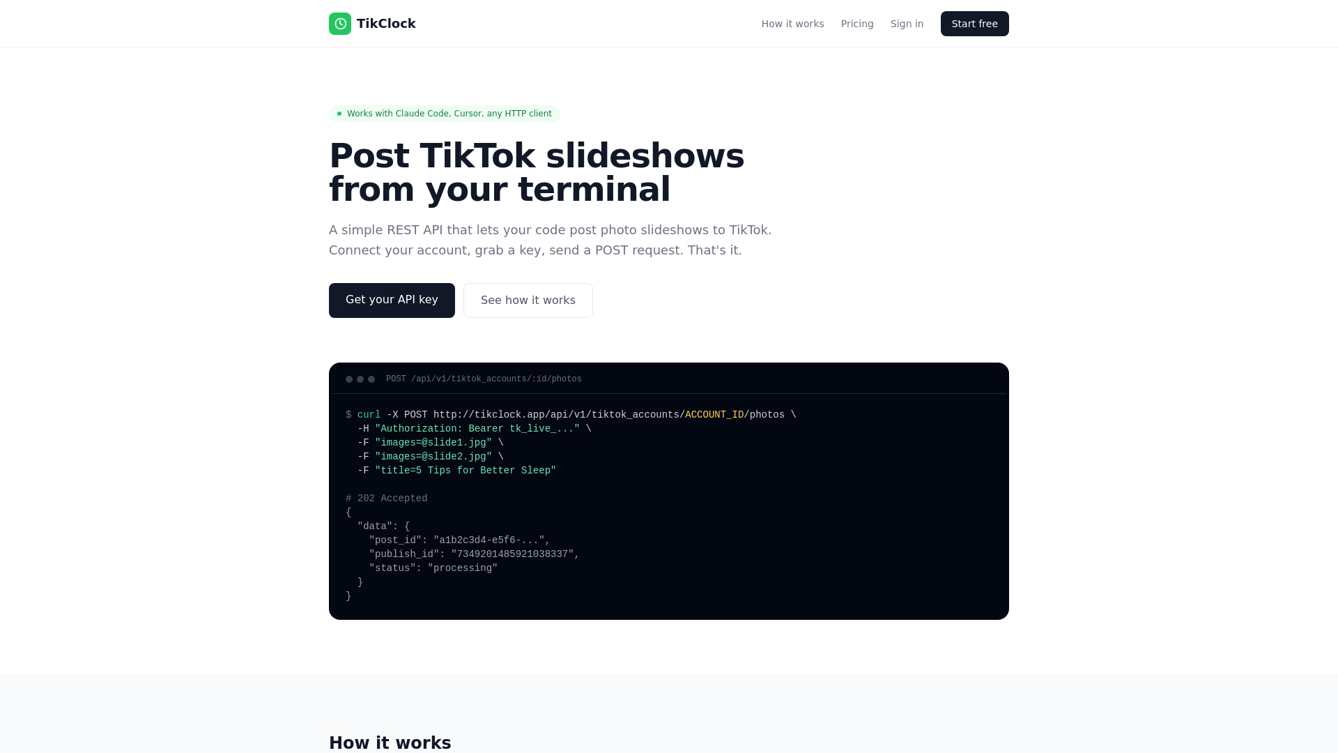 website screenshot of https://tikclock.app/