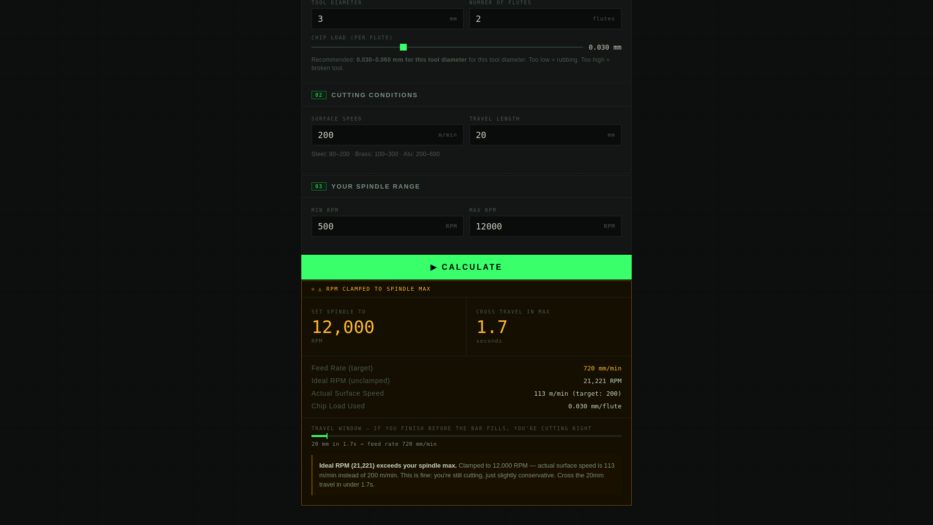 website screenshot of https://mill-speeds-and-feeds.pages.dev/