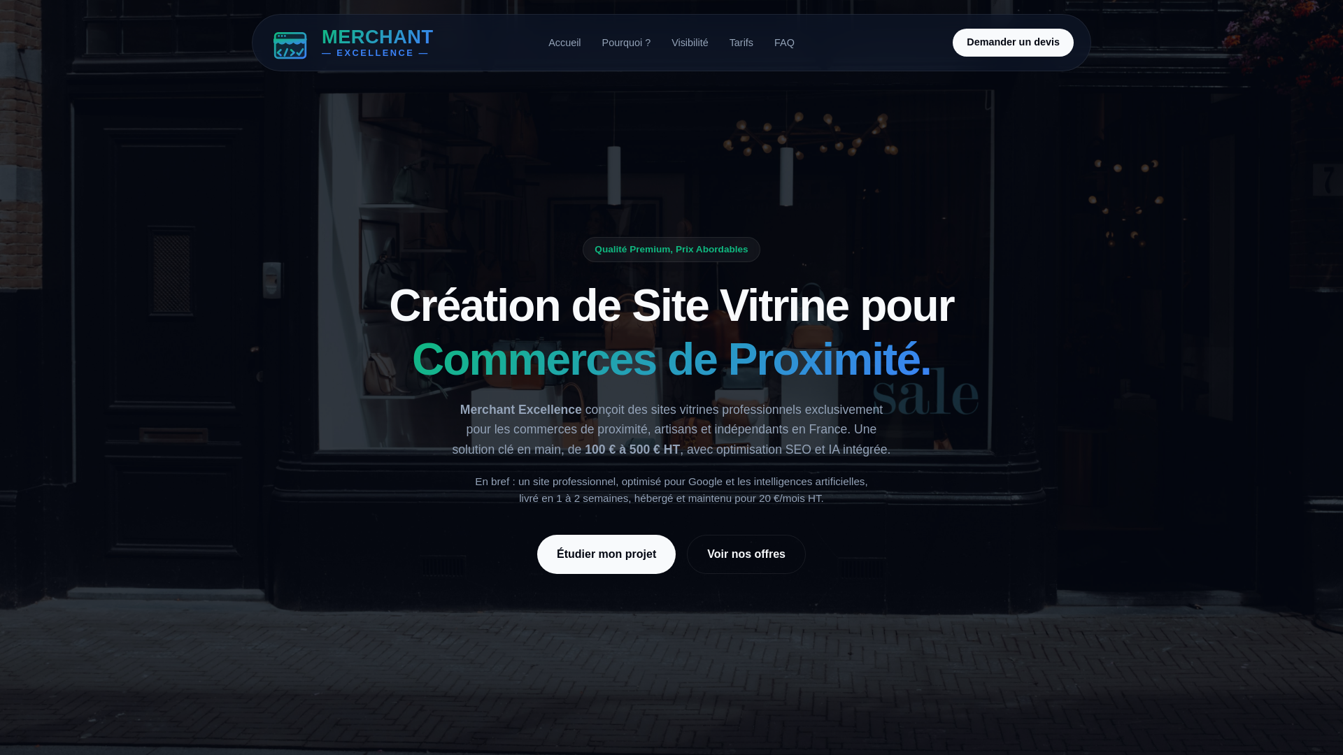 website screenshot of https://merchantexcellence.fr