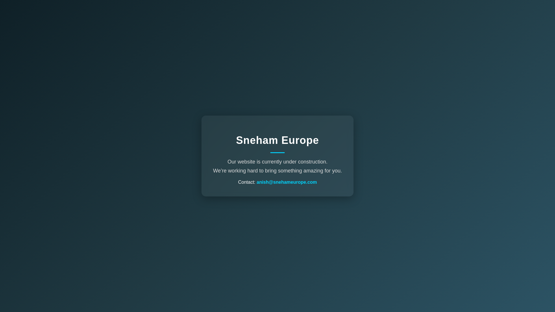 website screenshot of https://snehameurope.com/