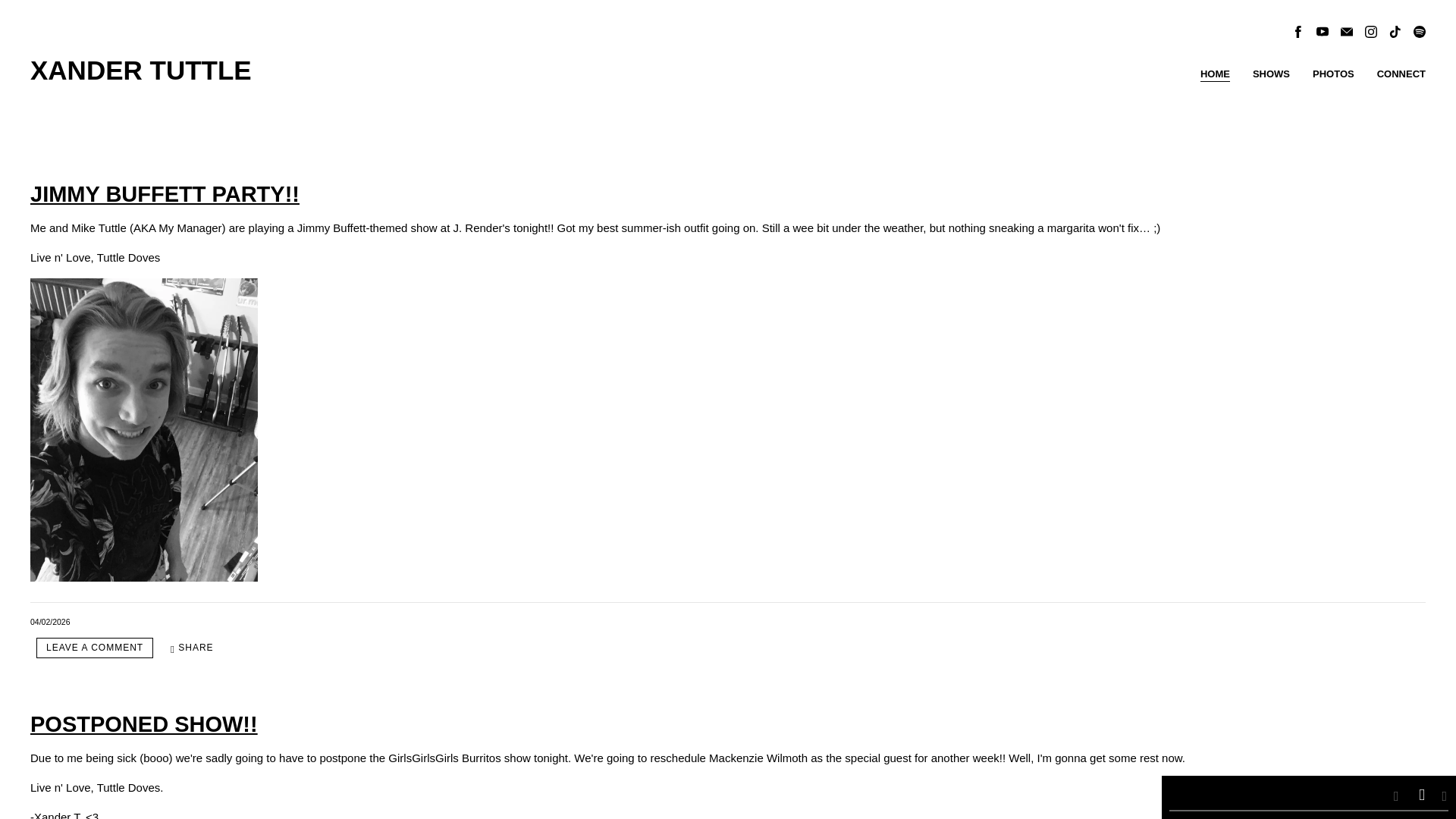 website screenshot of https://xandertuttle.com