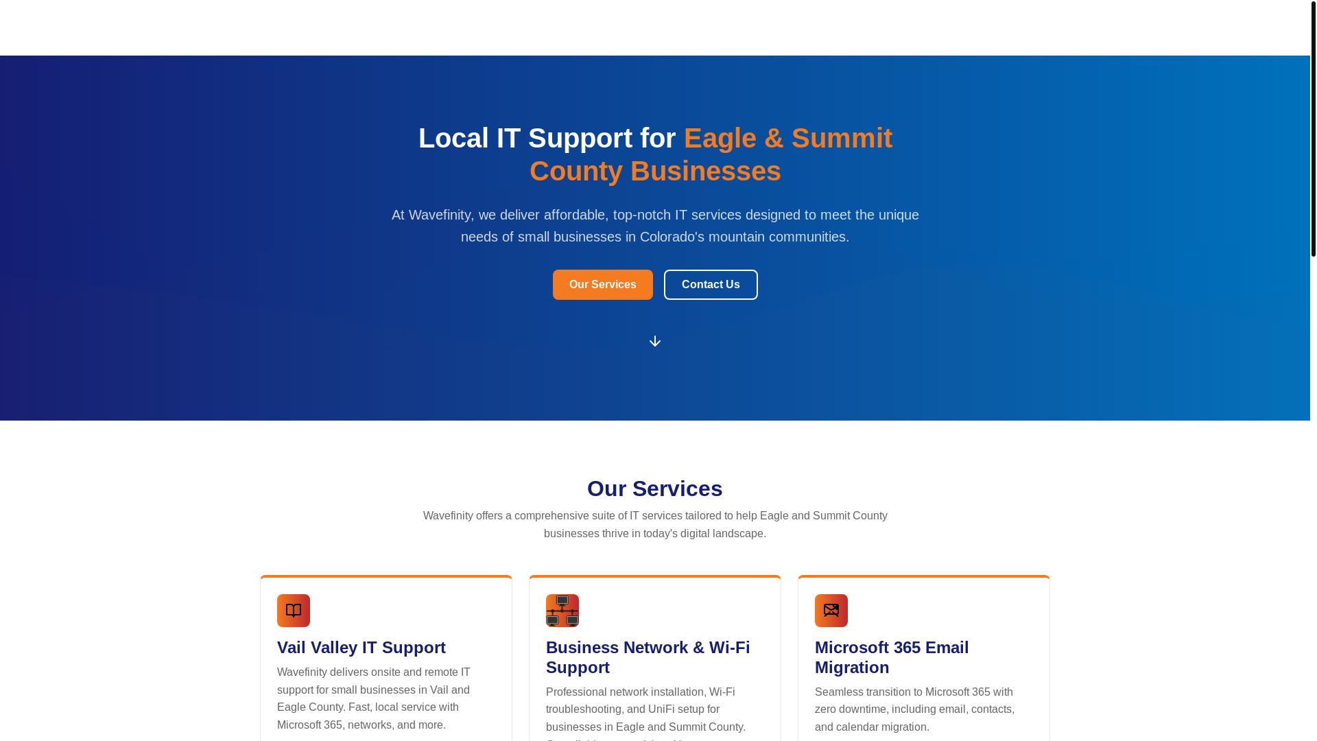 website screenshot of https://wavefinity-site.pages.dev/