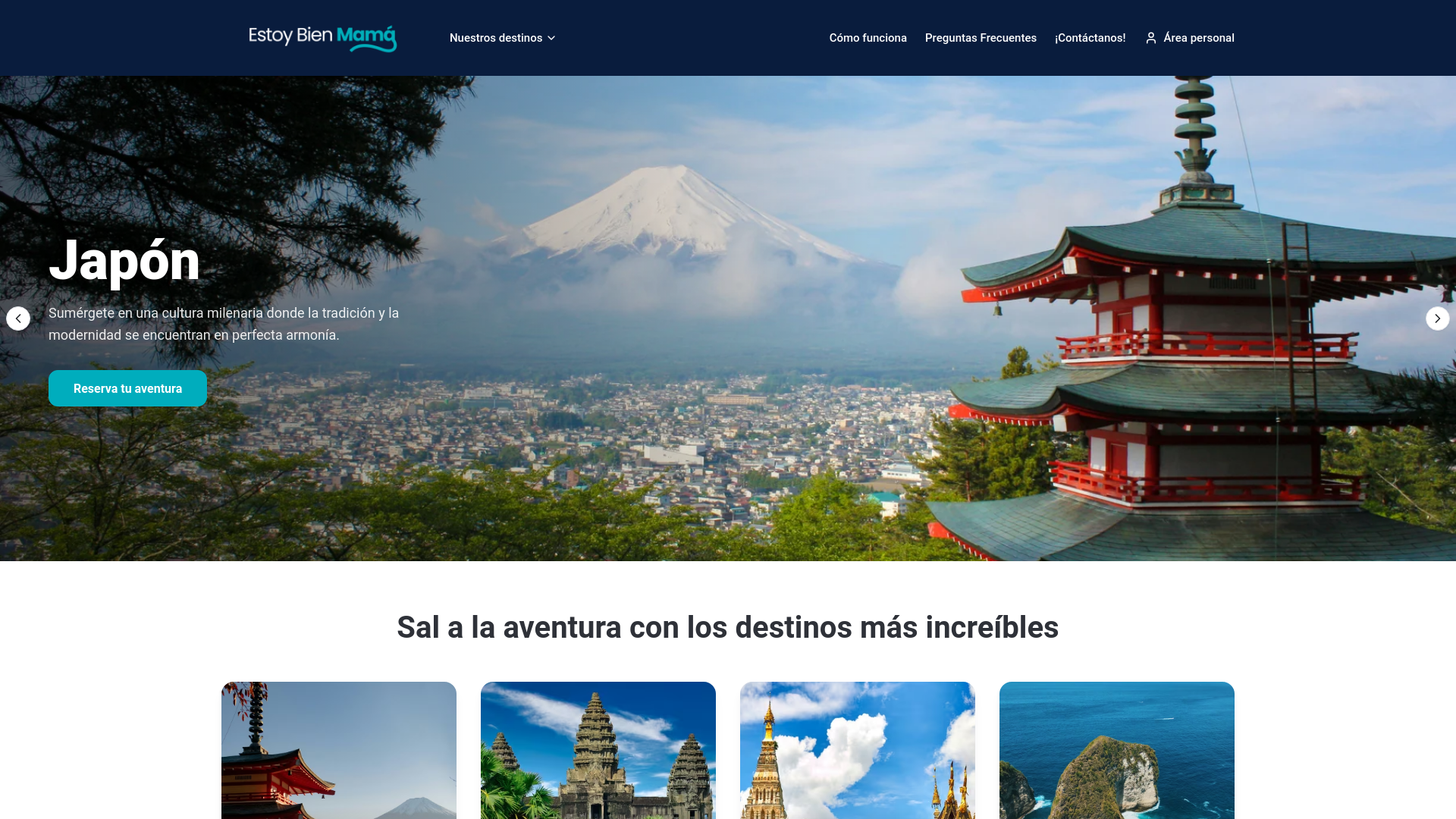 website screenshot of https://estoybienmama.mx/