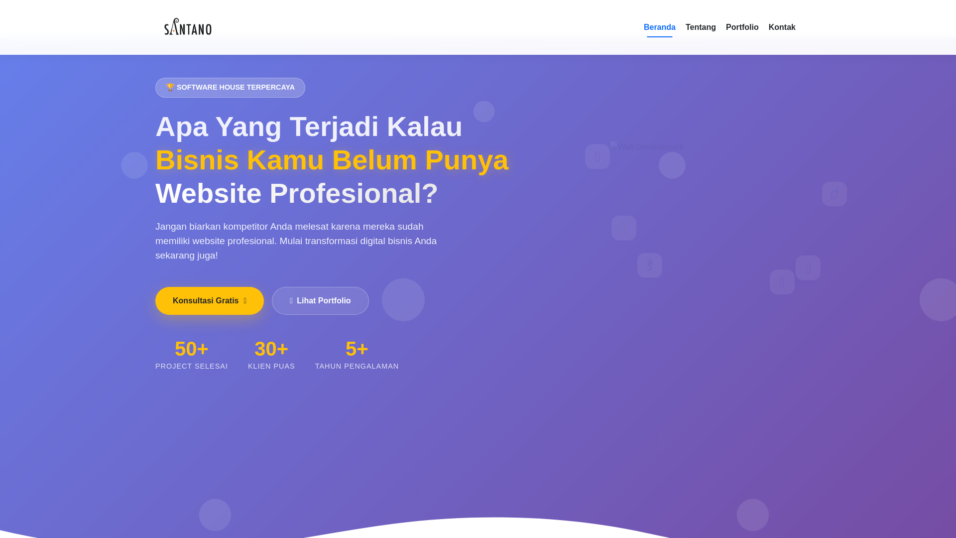 website screenshot of https://santano.id/