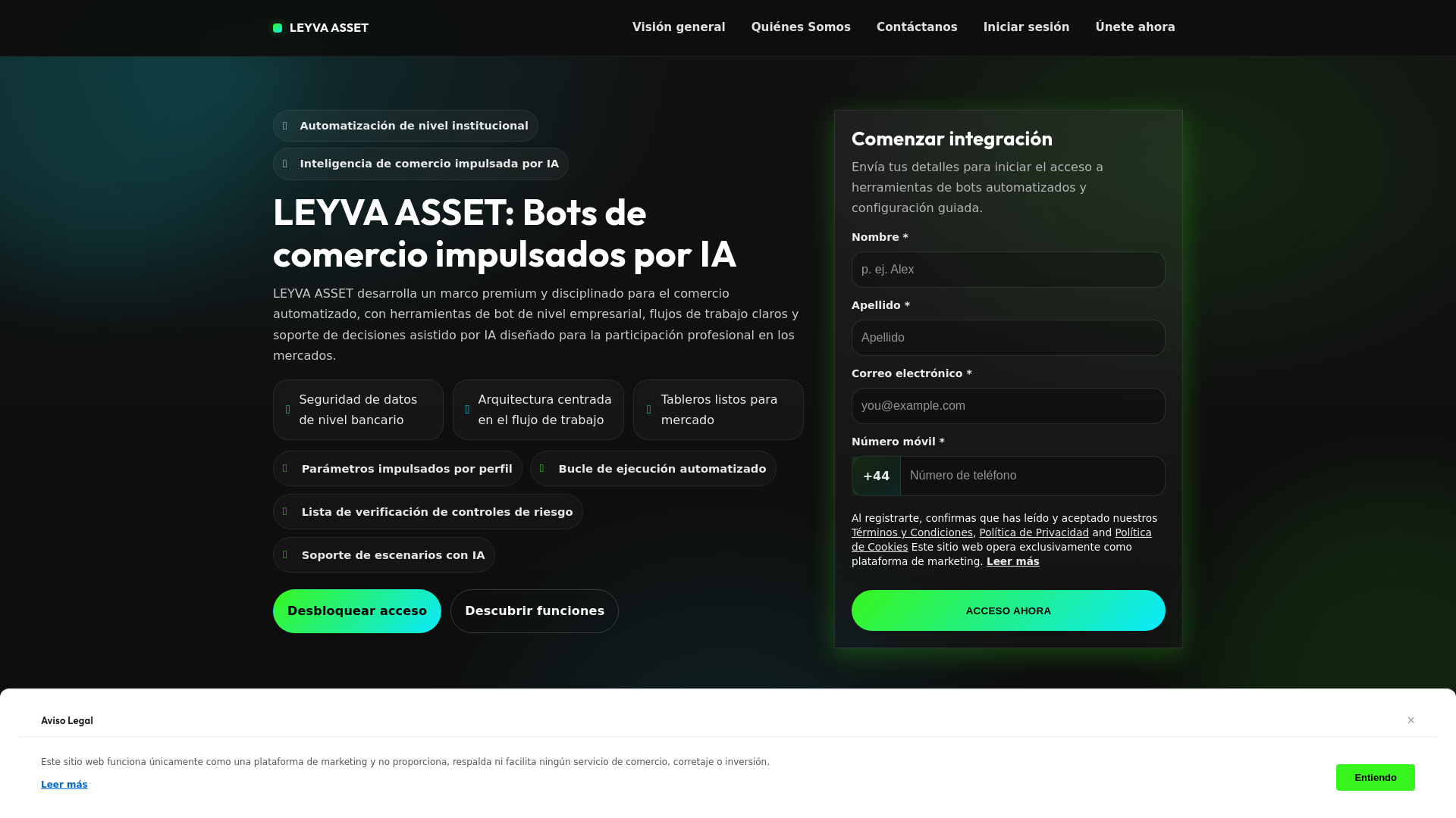 website screenshot of https://leyvaasset.click/