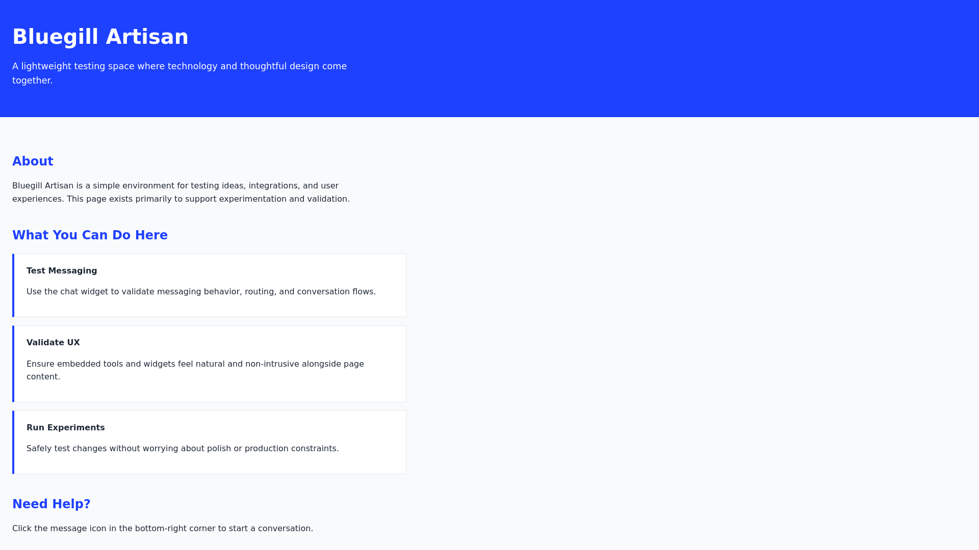 website screenshot of https://bluegillartisan-website.pages.dev/