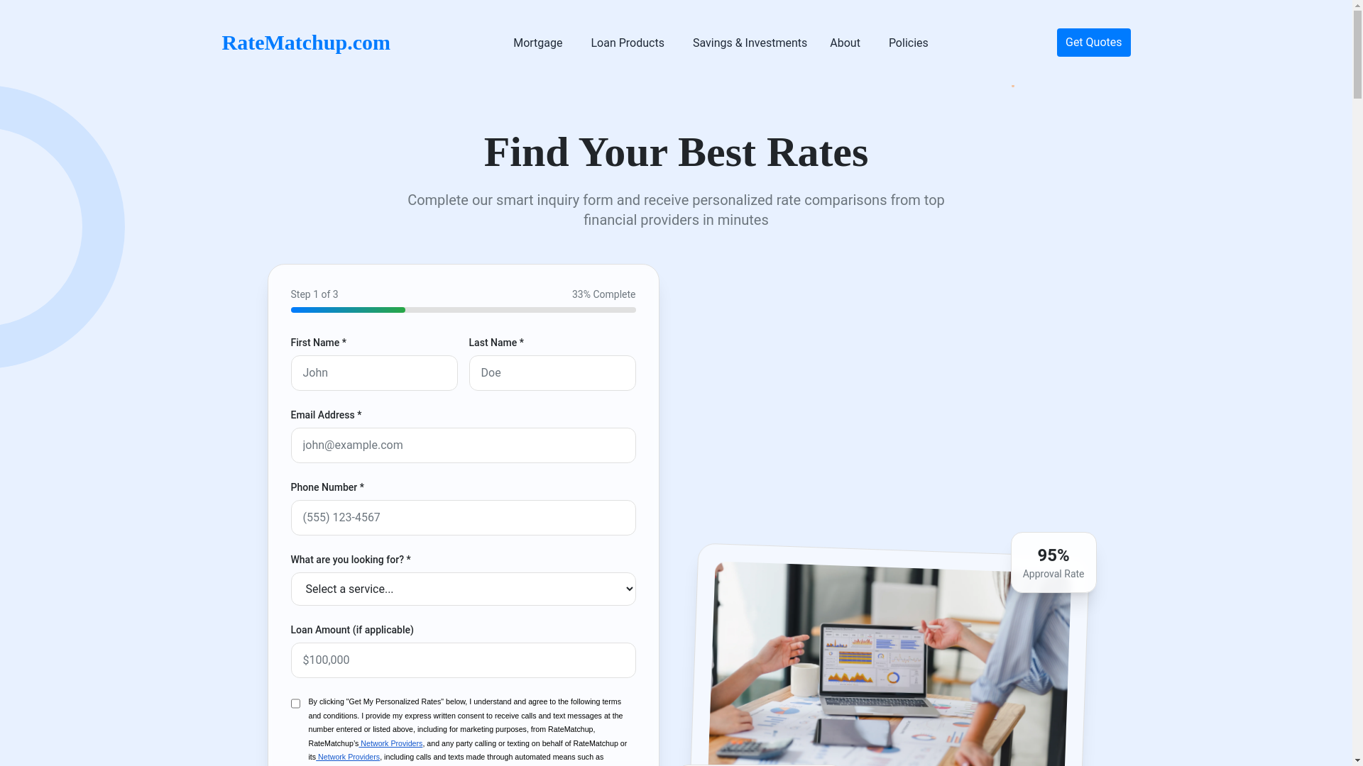website screenshot of https://matchrateteam.com/