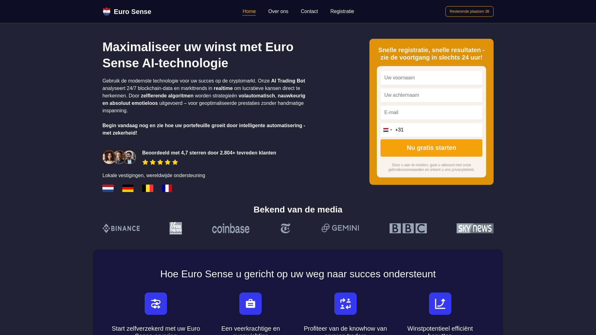website screenshot of https://eurosense-ai.nl/