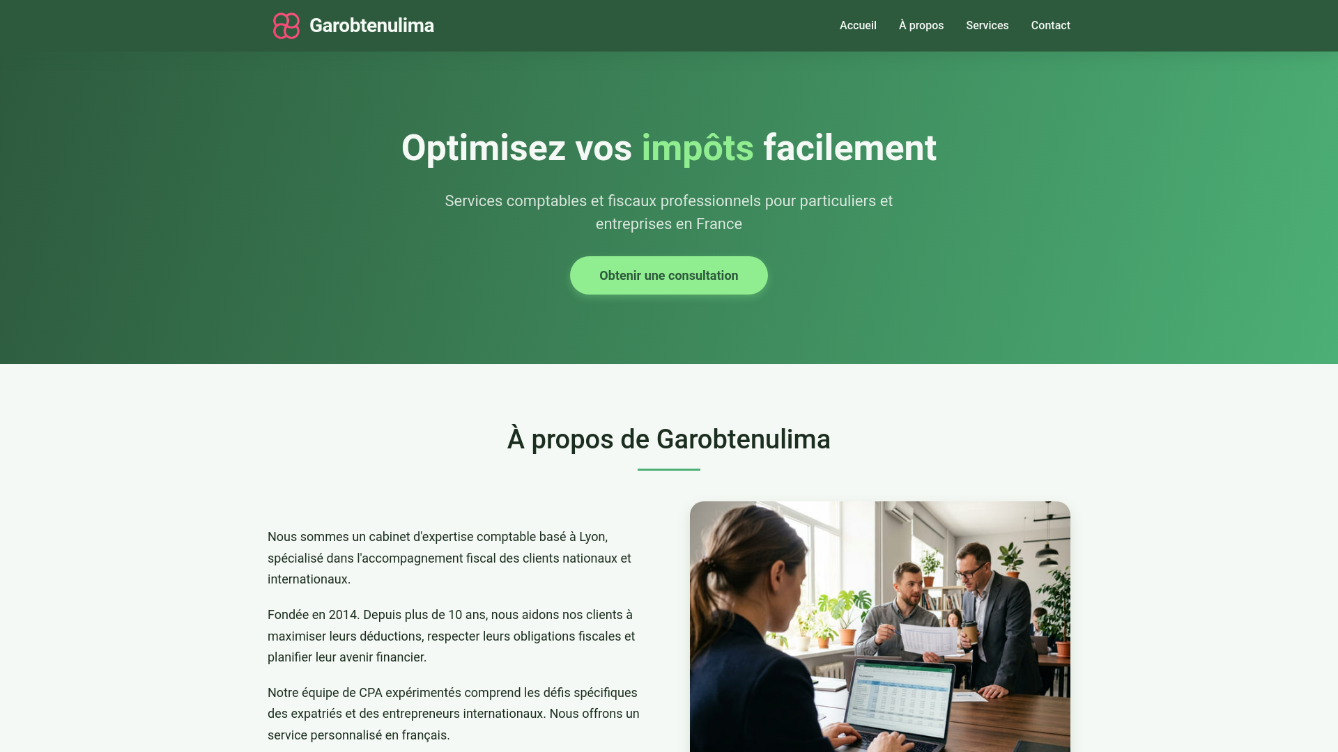 website screenshot of https://garobtenulima.xyz