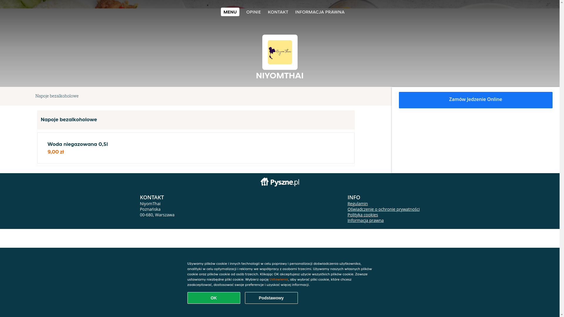 website screenshot of https://niyomthai-warszawa.pl/