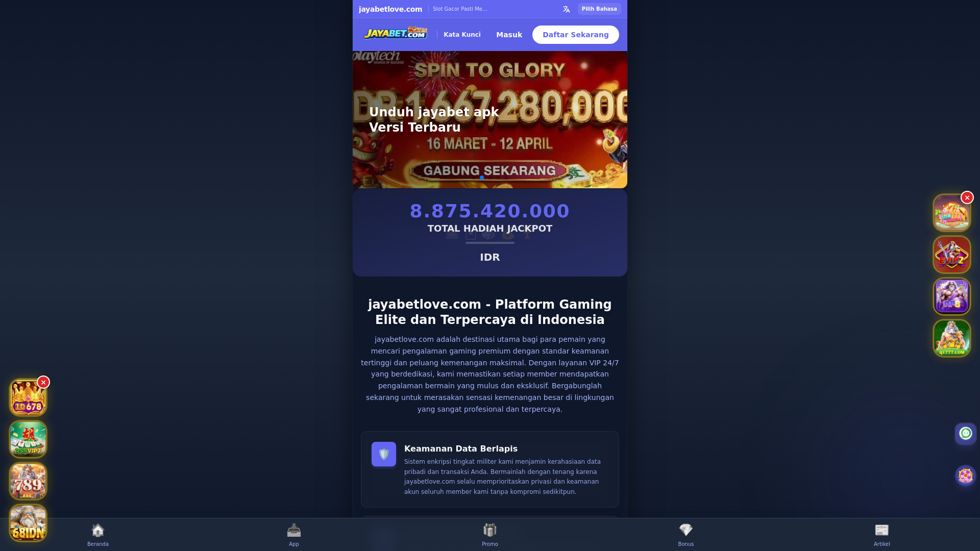 website screenshot of https://jayabetlove.com/