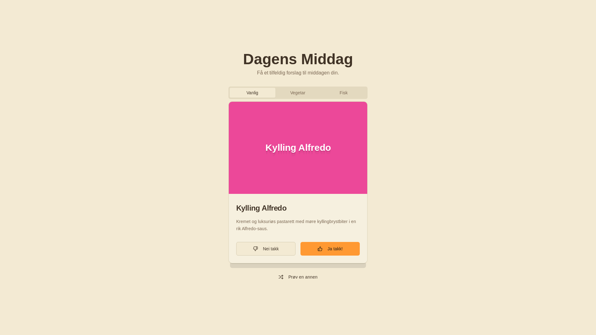 website screenshot of https://dagensmiddags.tips/