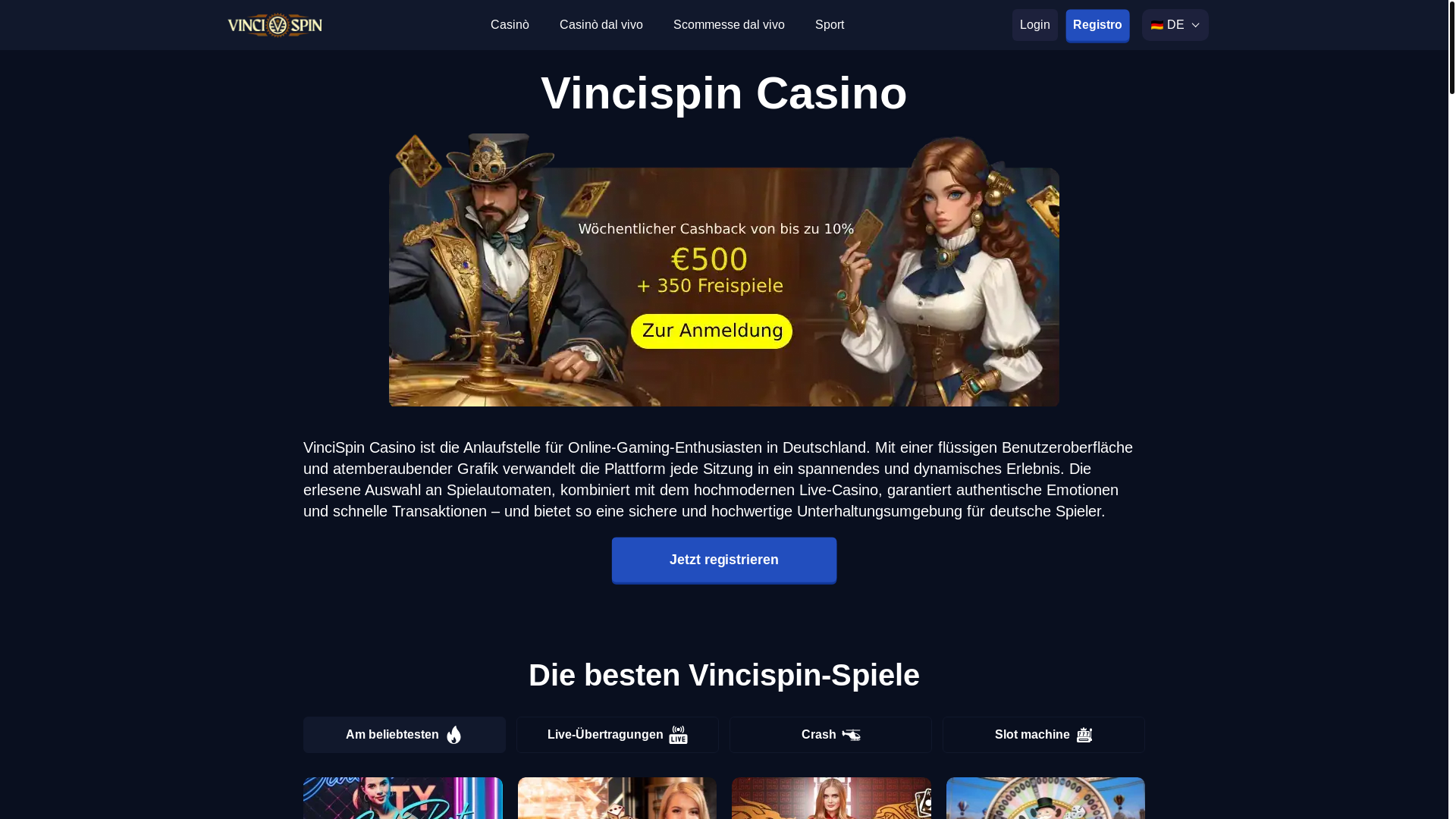 website screenshot of https://vincisspin-de-4189.pages.dev/