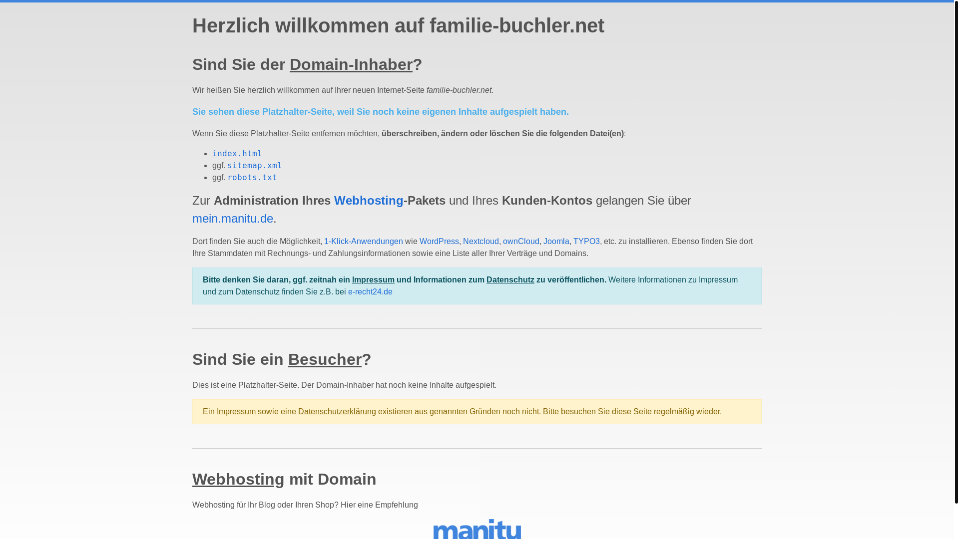 website screenshot of https://familie-buchler.net/