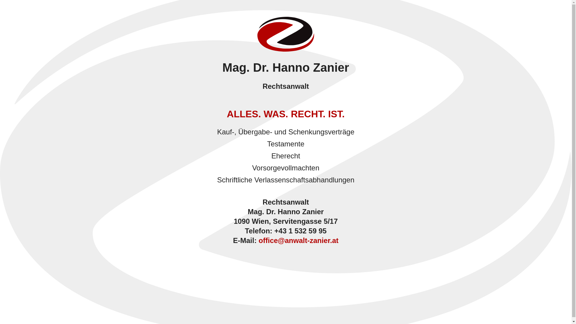 website screenshot of https://anwalt-zanier.com/
