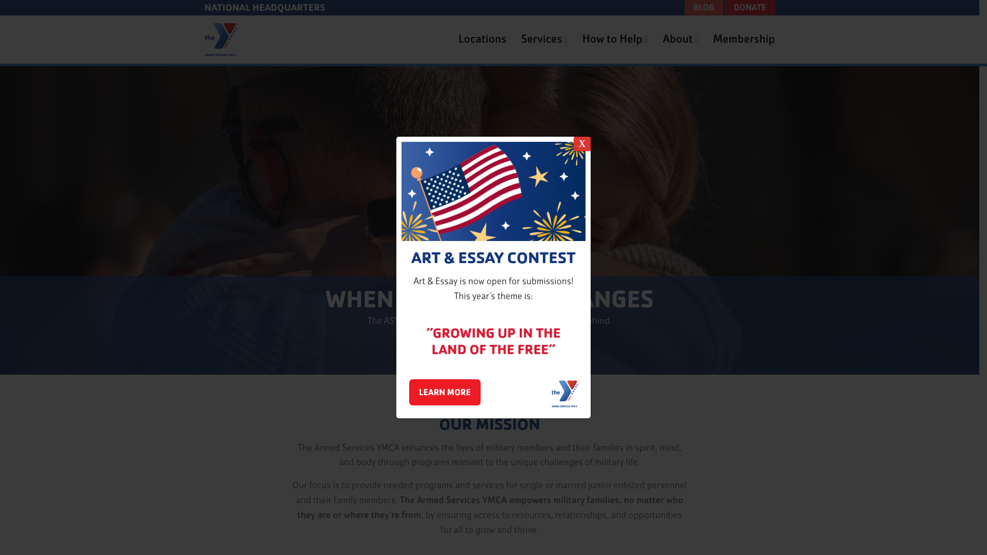 website screenshot of https://missionmilitaryfamilies.net/