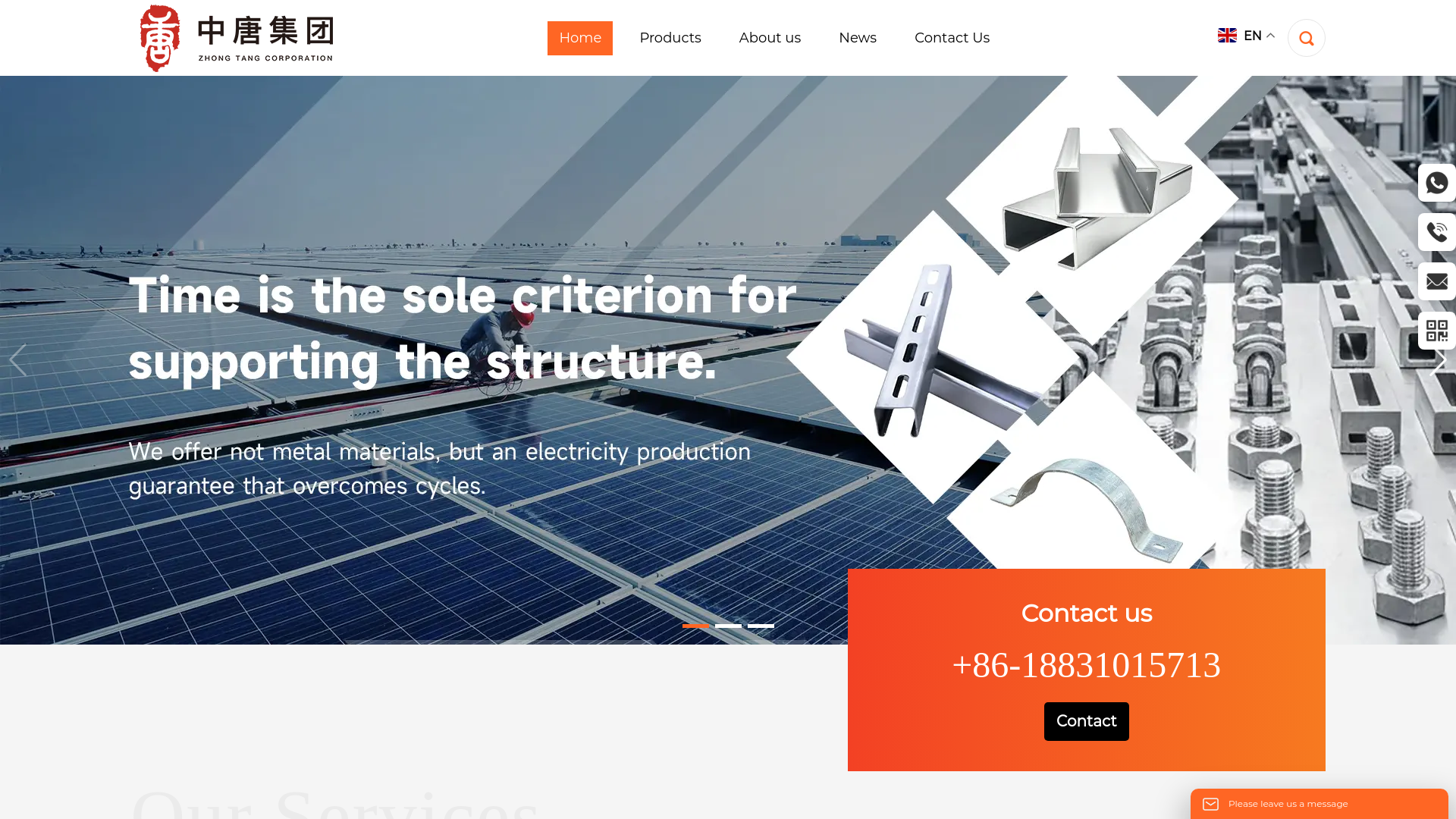 website screenshot of https://cn-zhongtang-group.com/