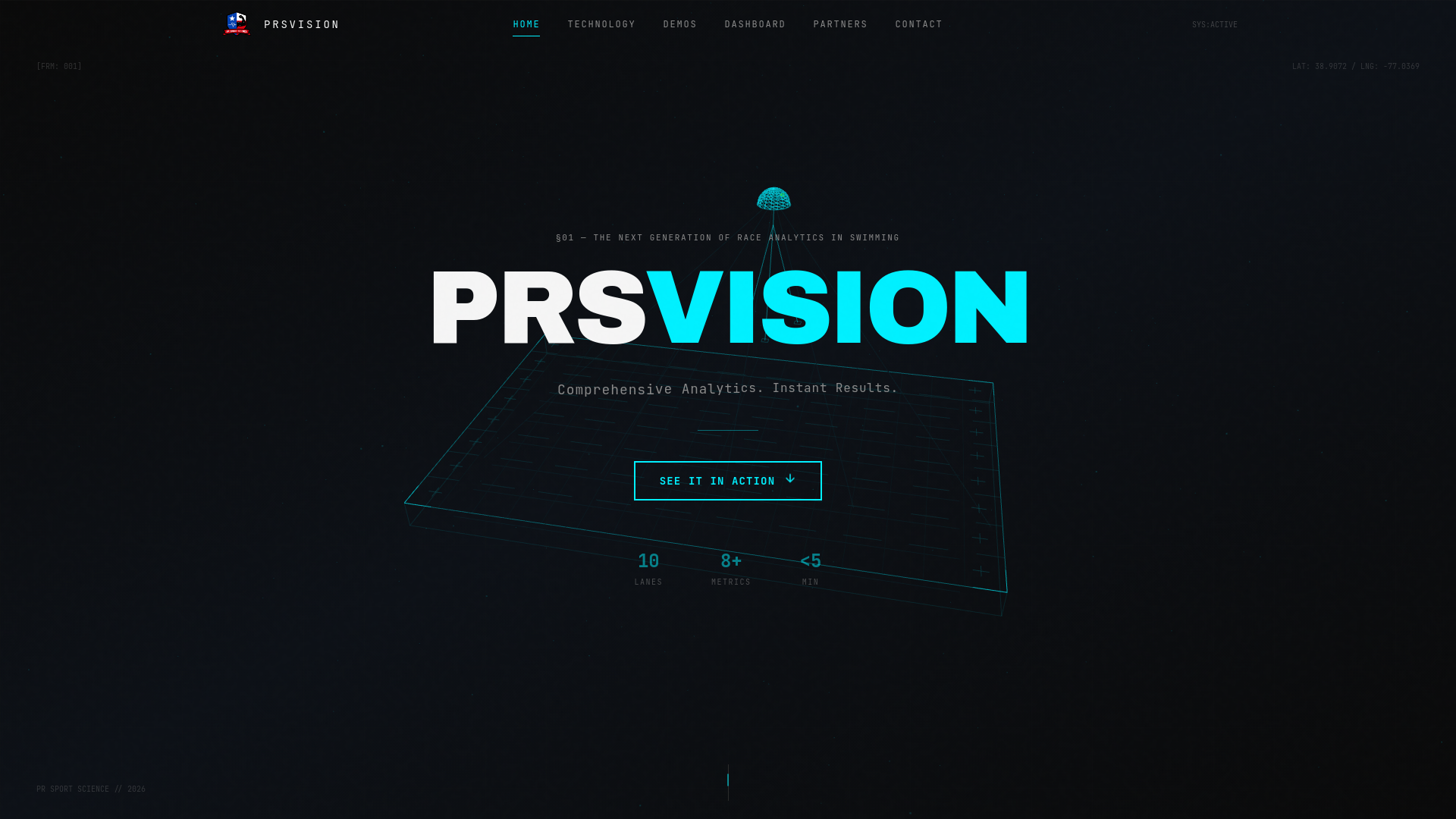 website screenshot of https://prsportscience.dev