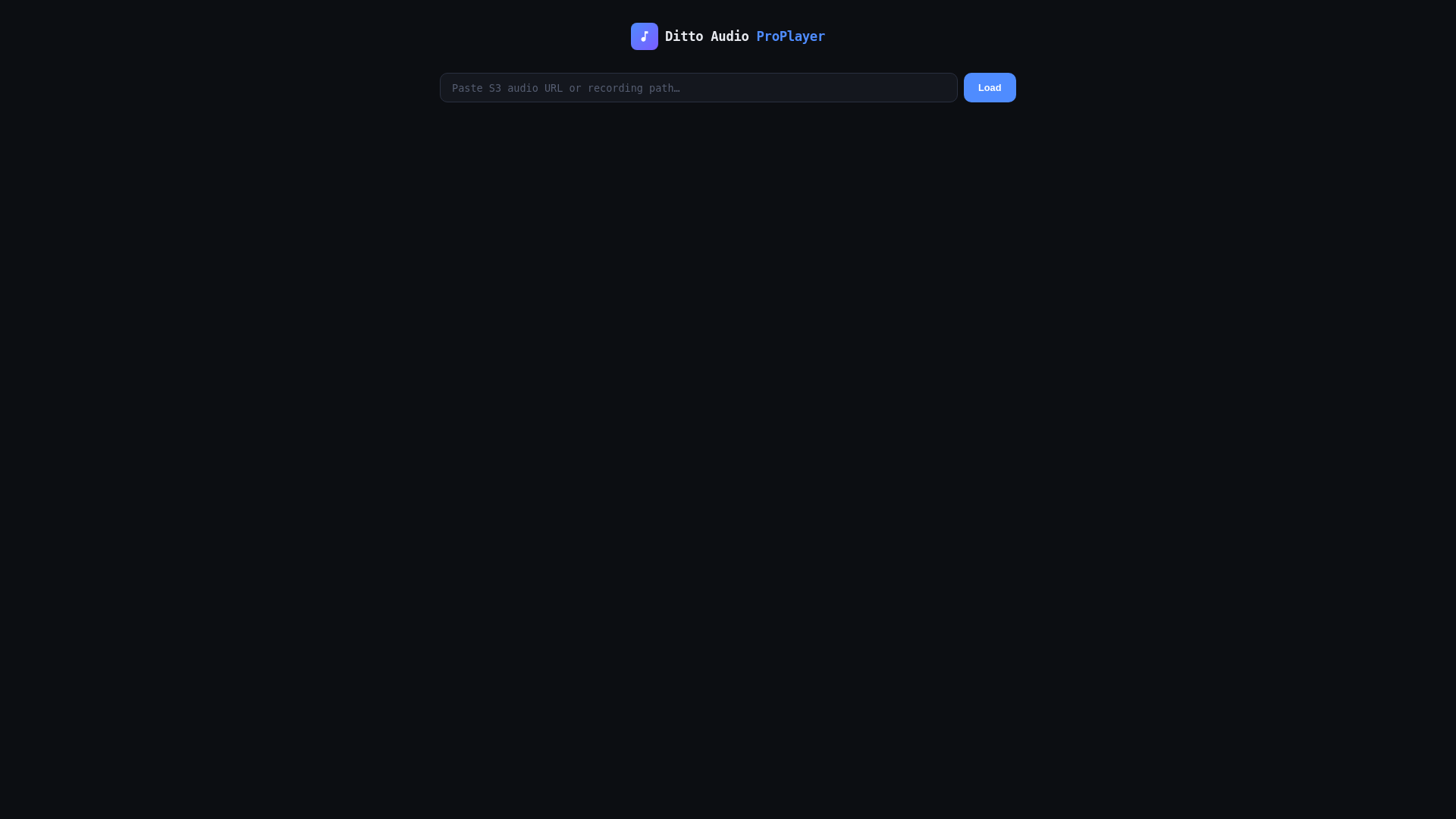 website screenshot of https://ditto-audio-proplayer.pages.dev/