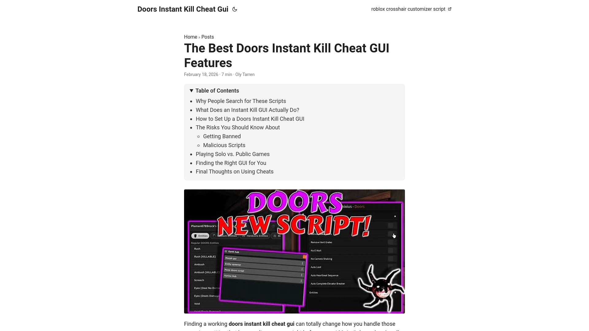 website screenshot of https://doors-instant-kill-cheat-gui.pages.dev/