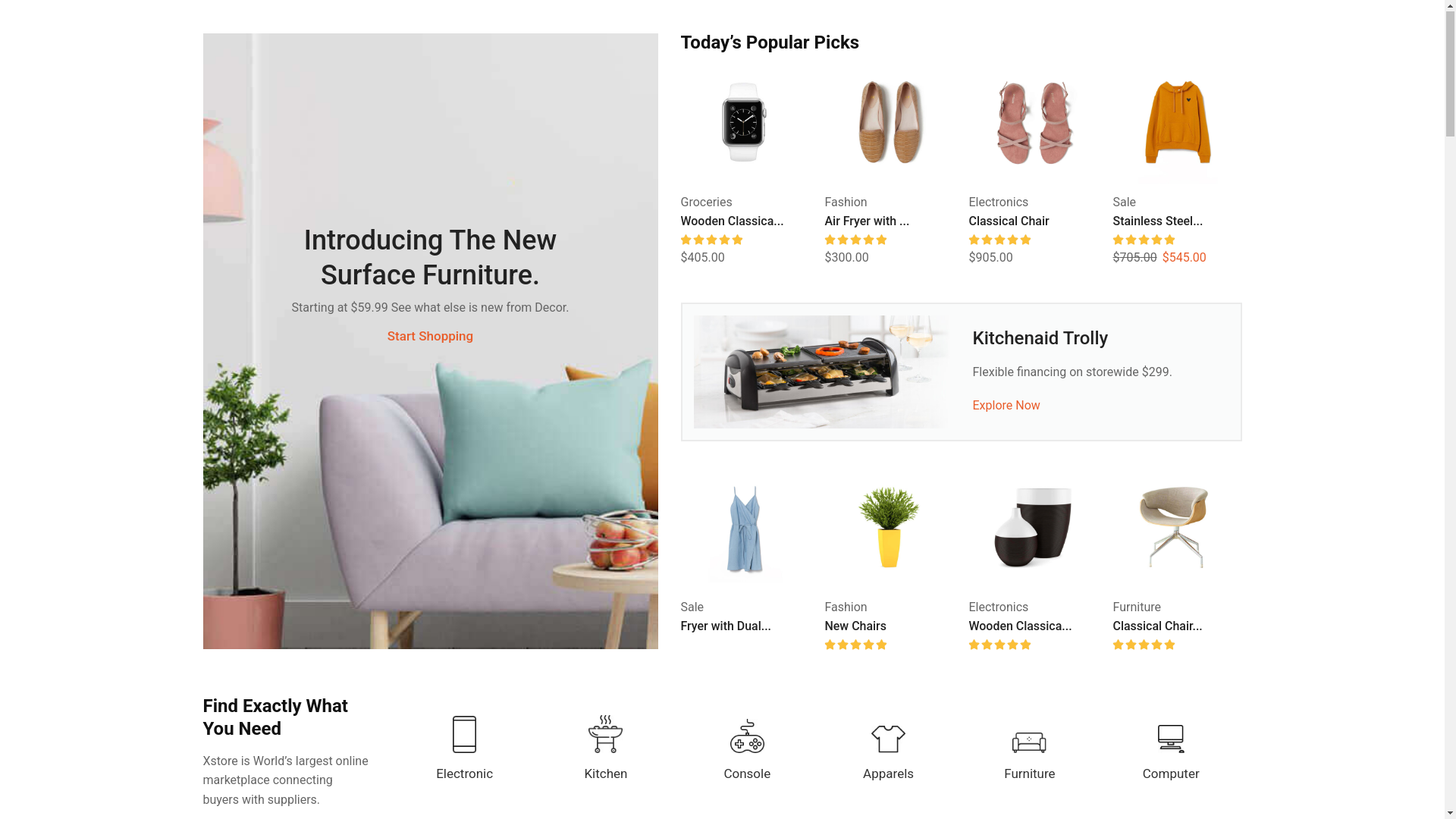 website screenshot of https://theclassickitchensgh.store/