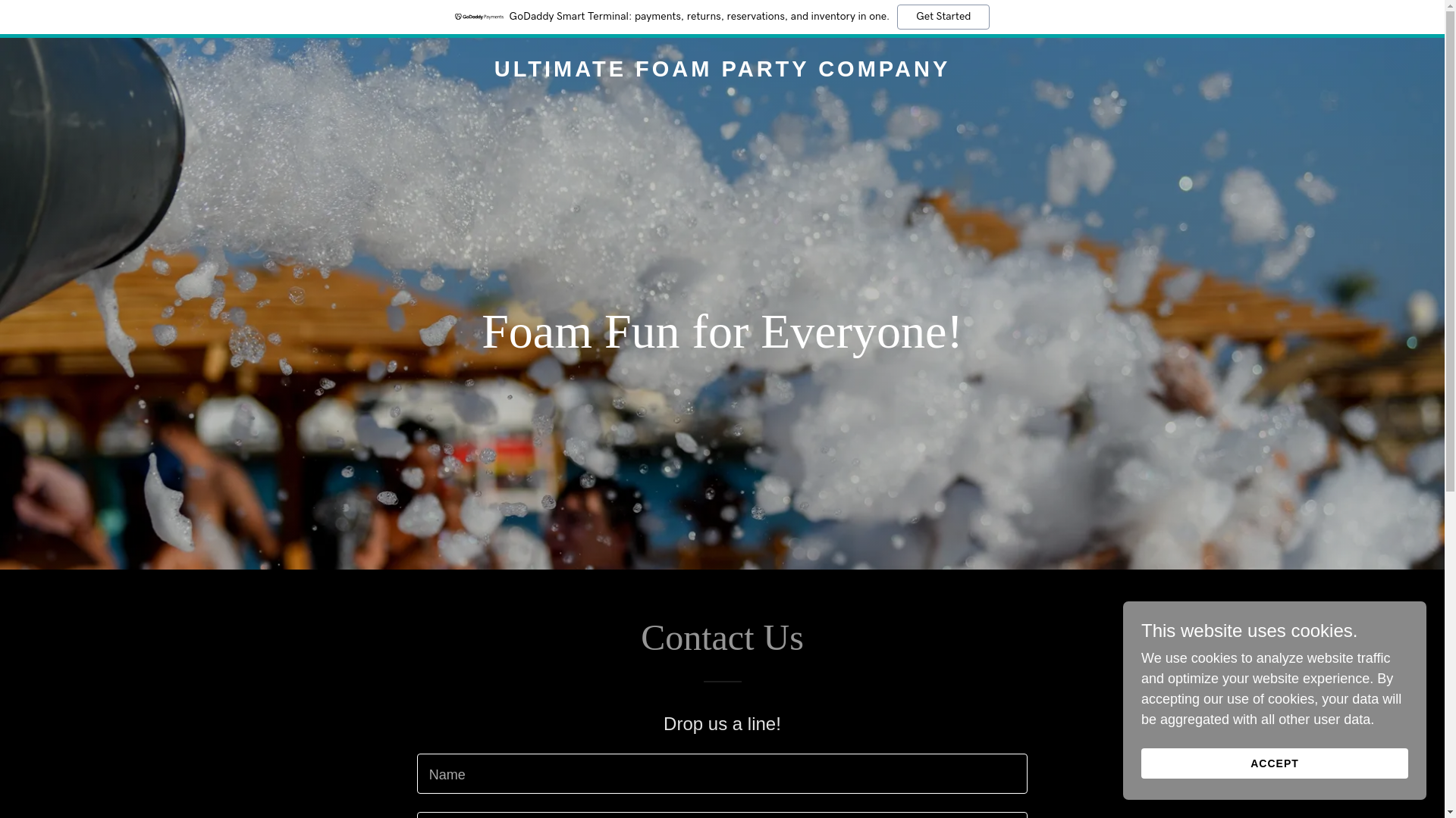 website screenshot of https://ultimatefoampartyco.com/