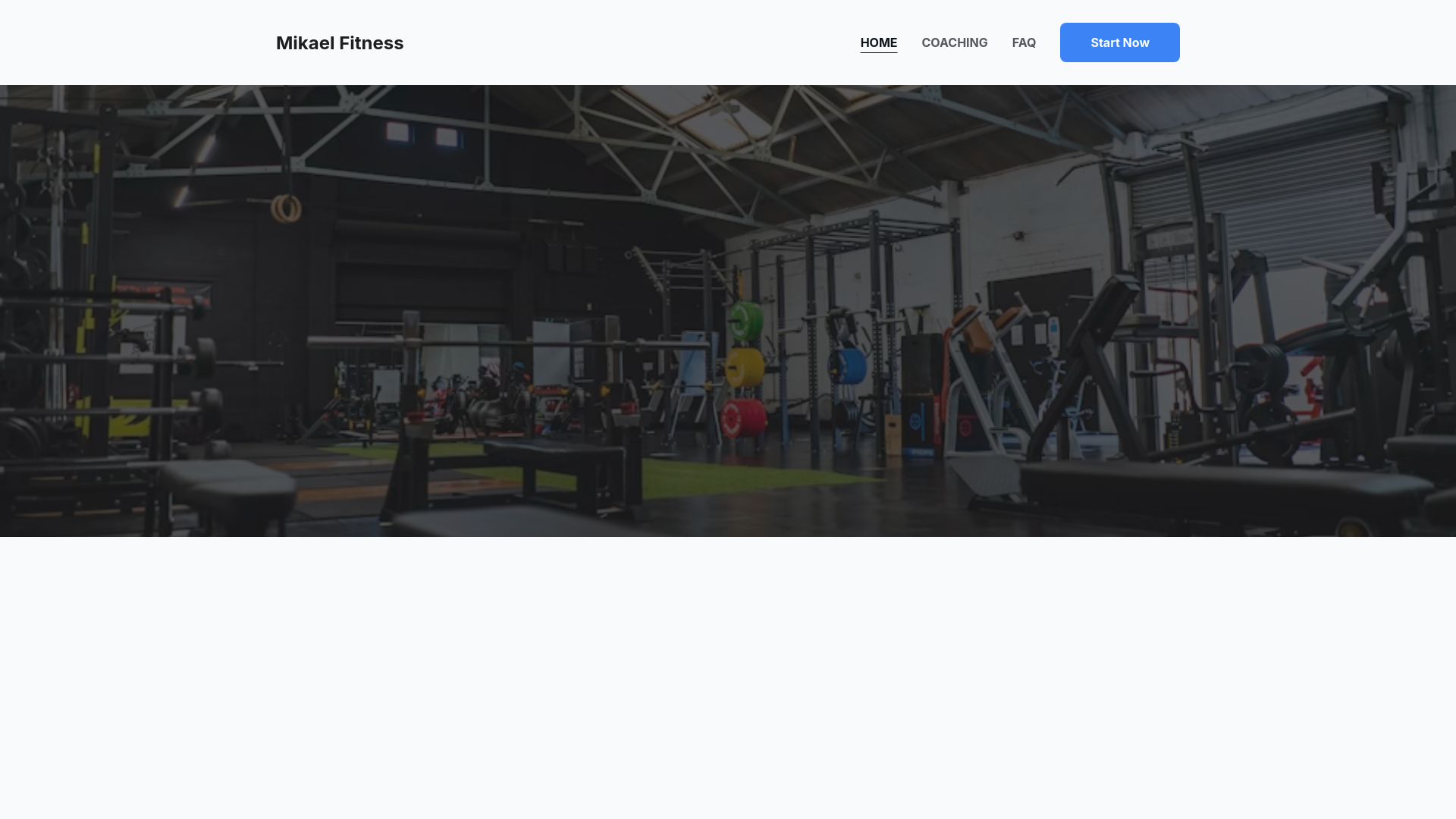 website screenshot of https://mikaelfitness.com