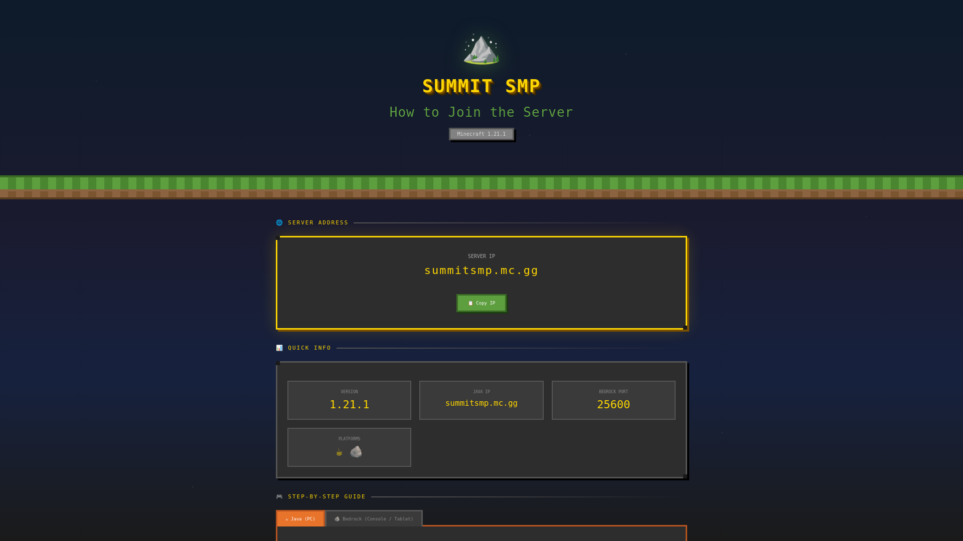 website screenshot of https://summitsmp.pages.dev/