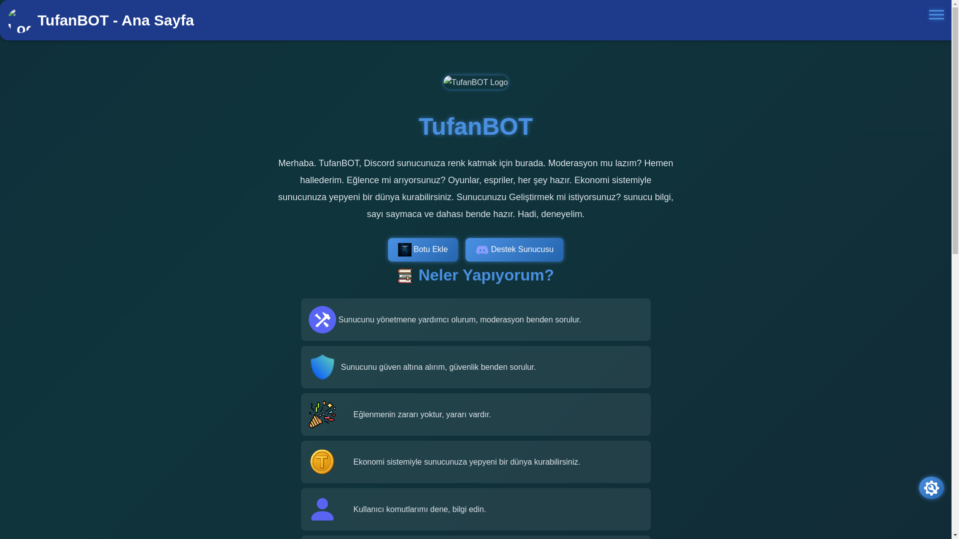 website screenshot of https://tufanweb.pages.dev/