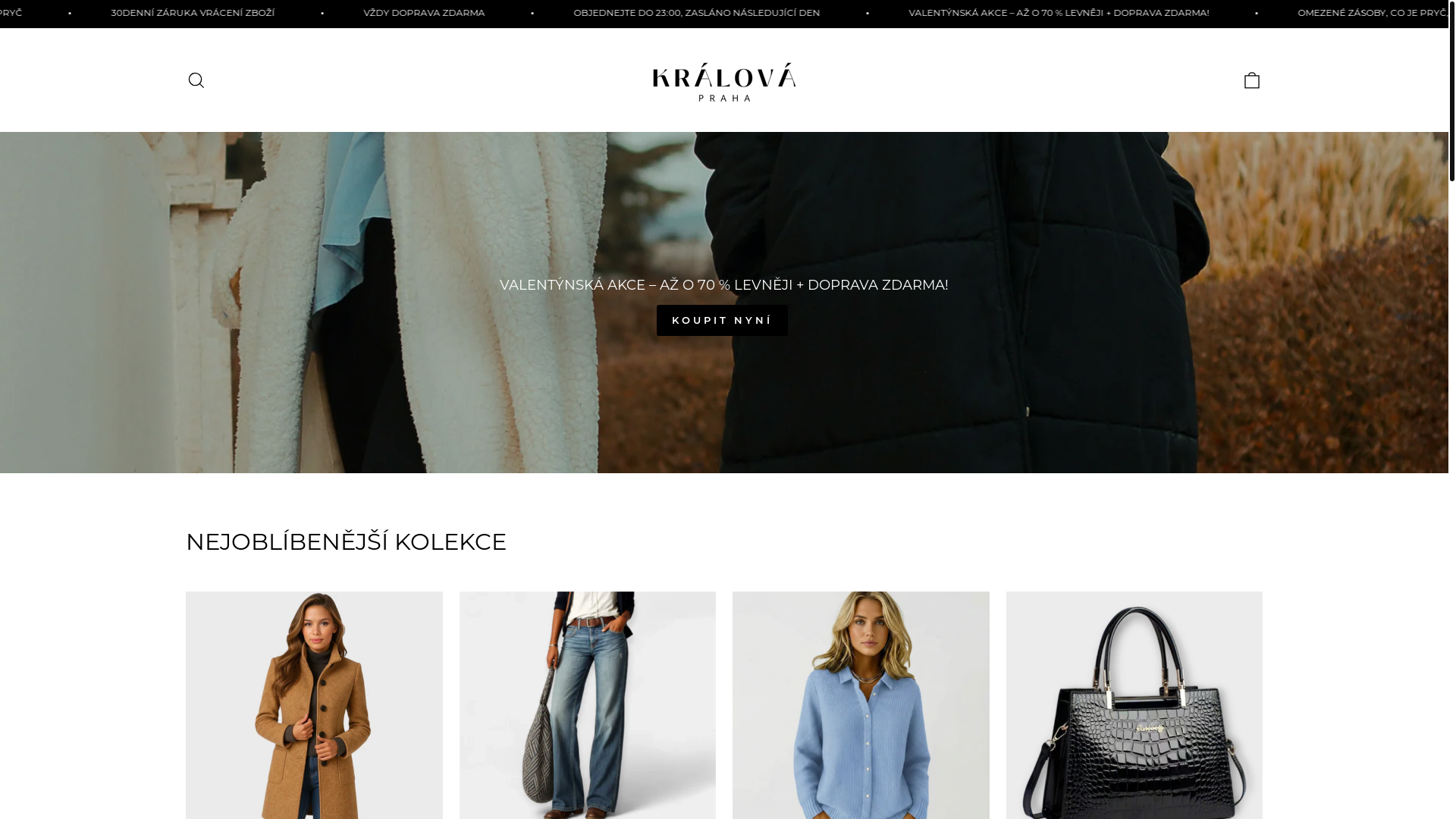 website screenshot of https://kralovapraha.cz/
