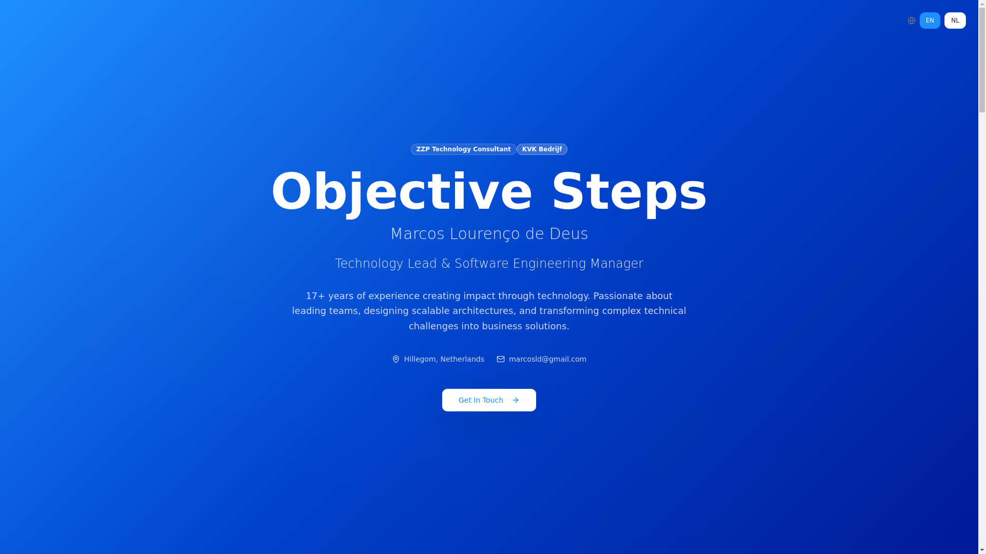 website screenshot of https://objective-steps.com/