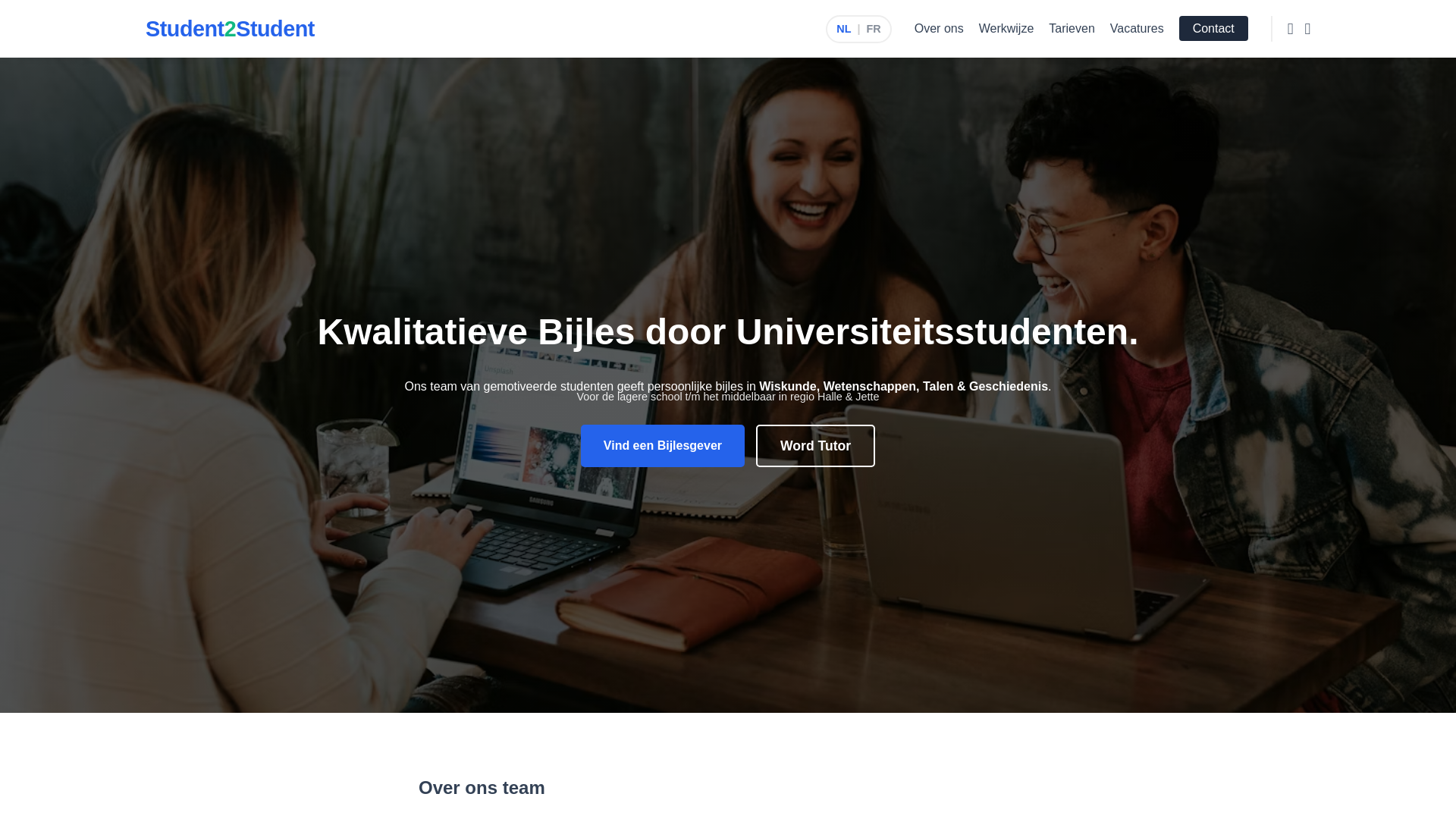 website screenshot of https://student2student.be/