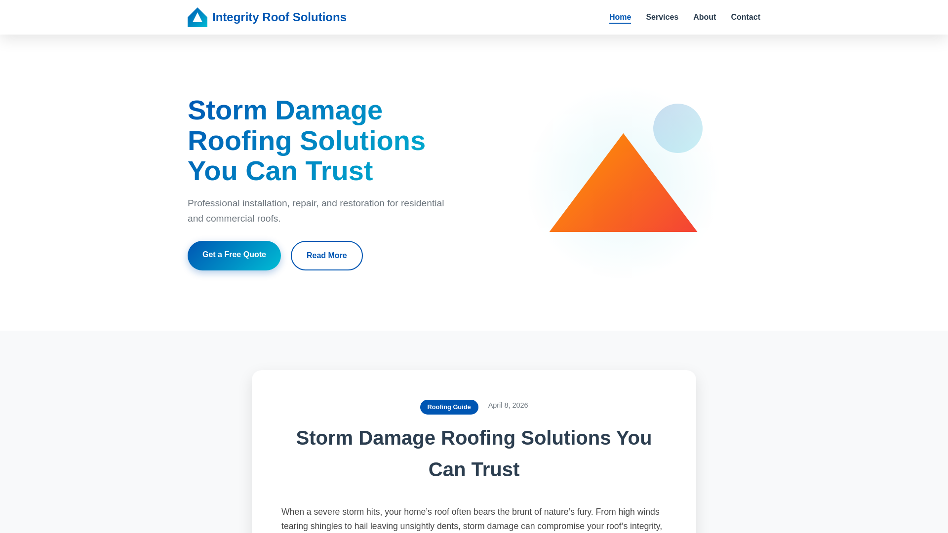 website screenshot of https://integrity-roof-solutions.pages.dev/