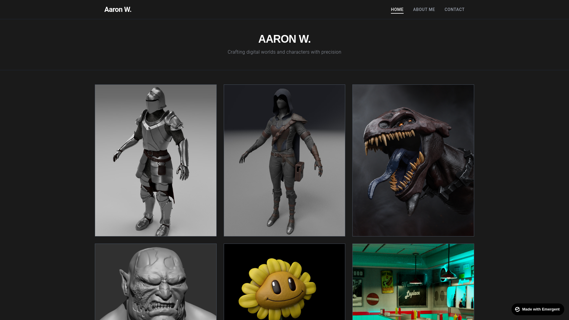 website screenshot of https://aaronwhiteart.com/