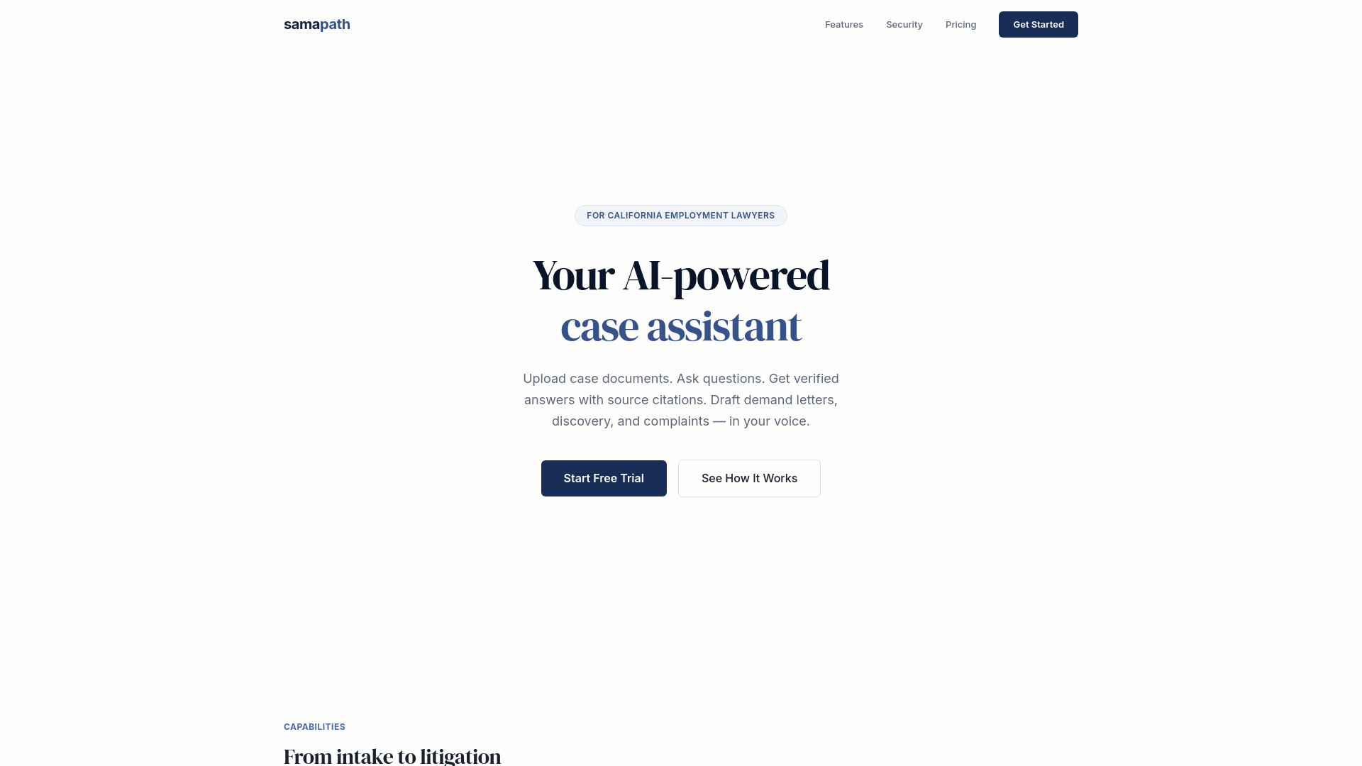 website screenshot of https://samapath.com/