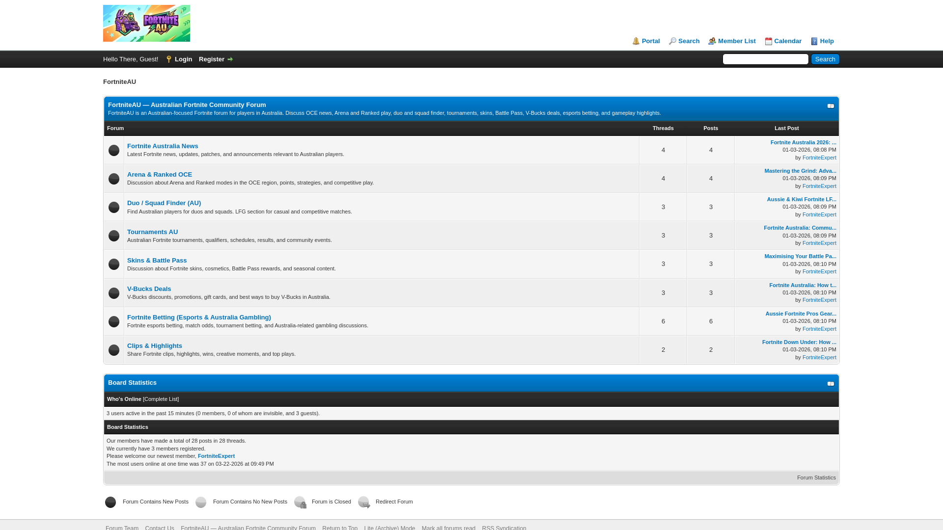website screenshot of https://aussiefortnite.info/