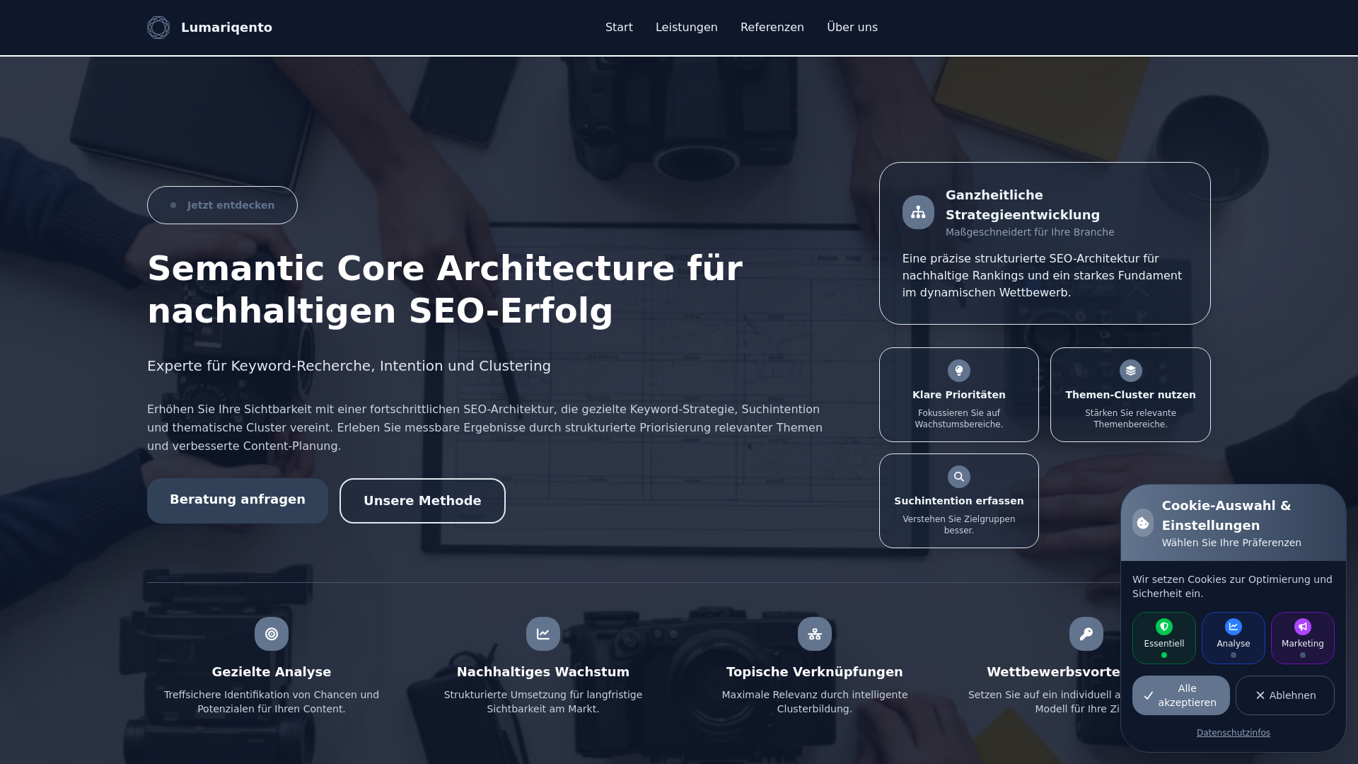 website screenshot of https://lumariqento.com/