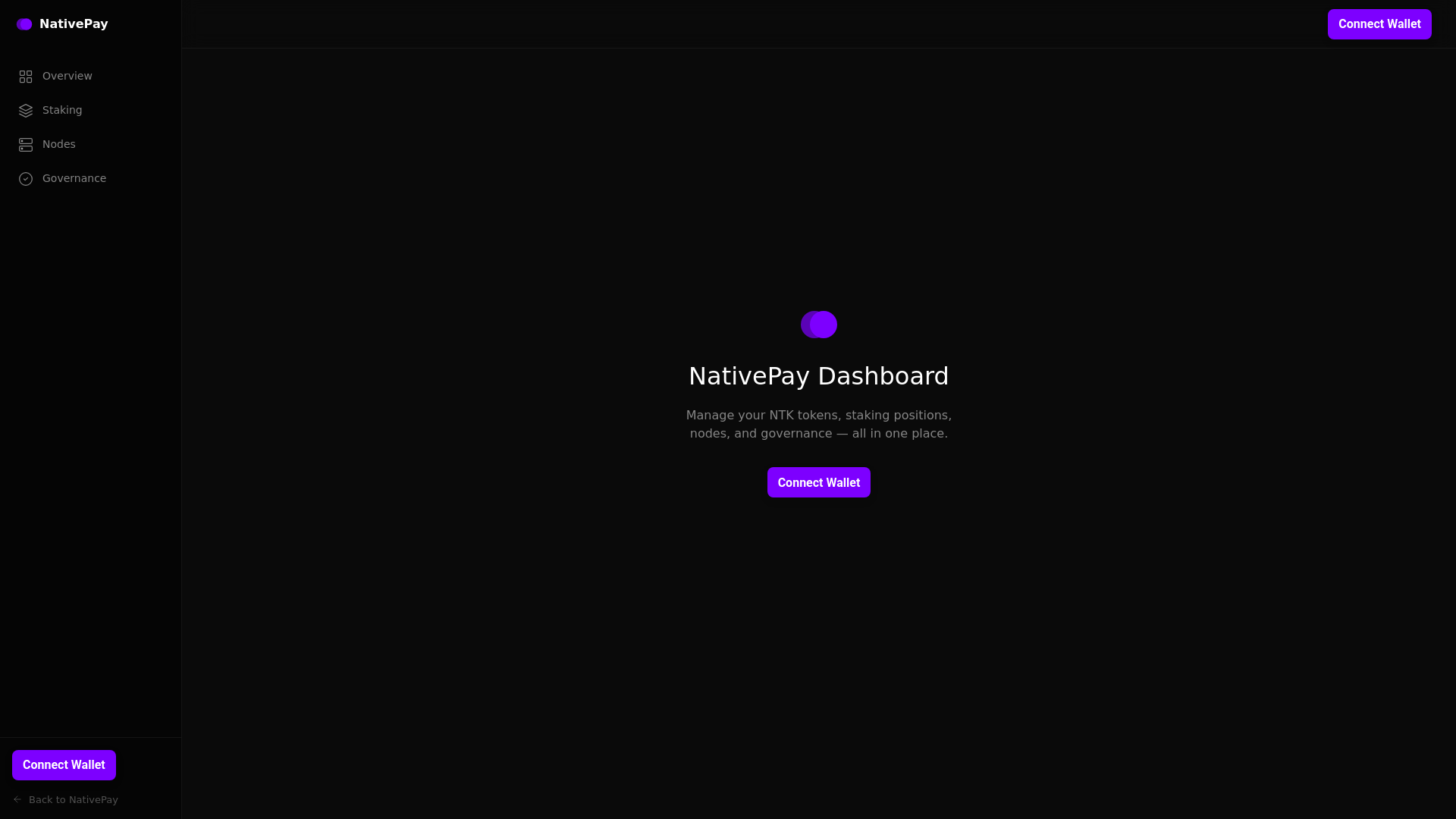 website screenshot of https://nativepay-dashboard.pages.dev/