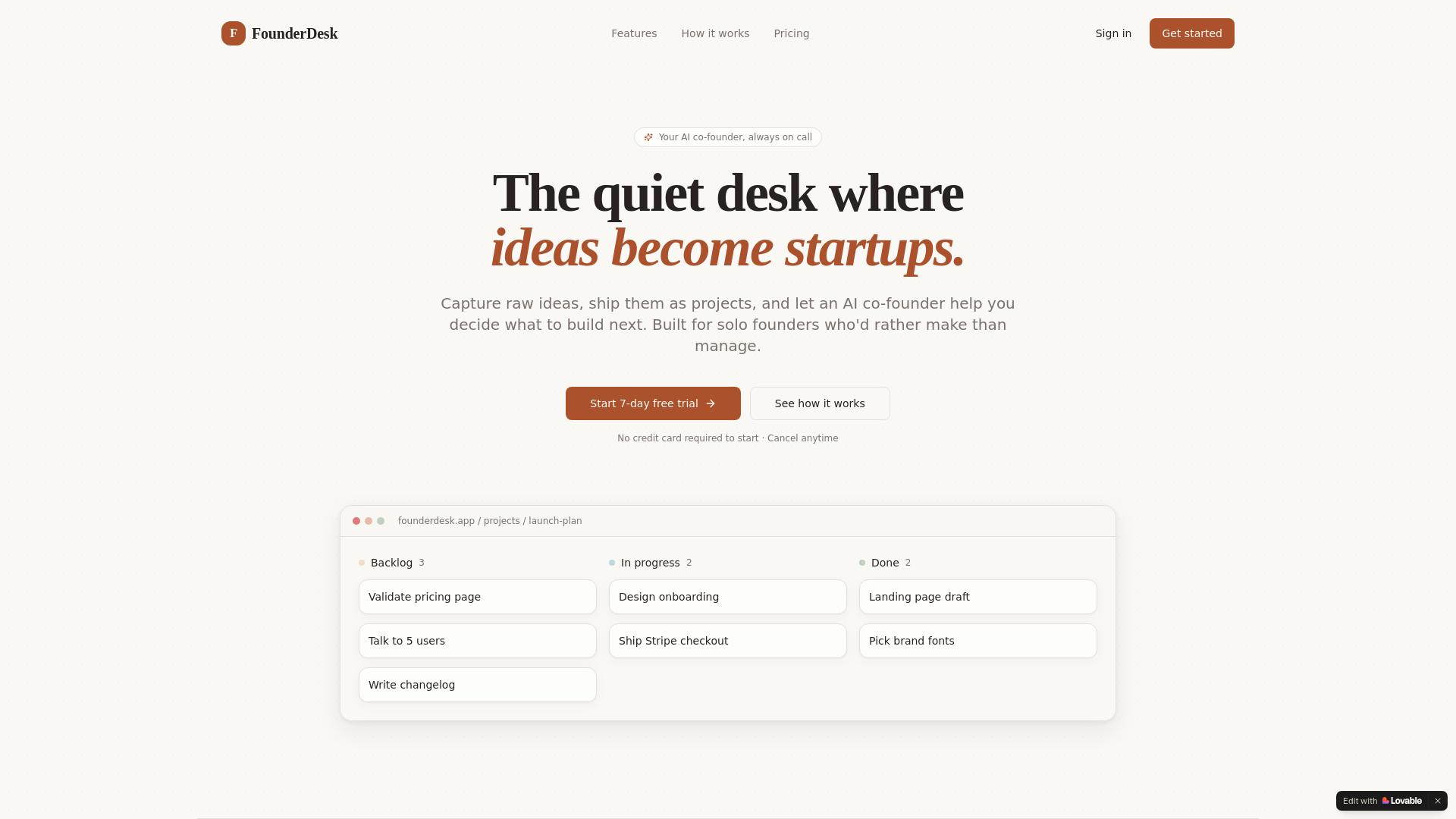 website screenshot of https://foundersuite.app/