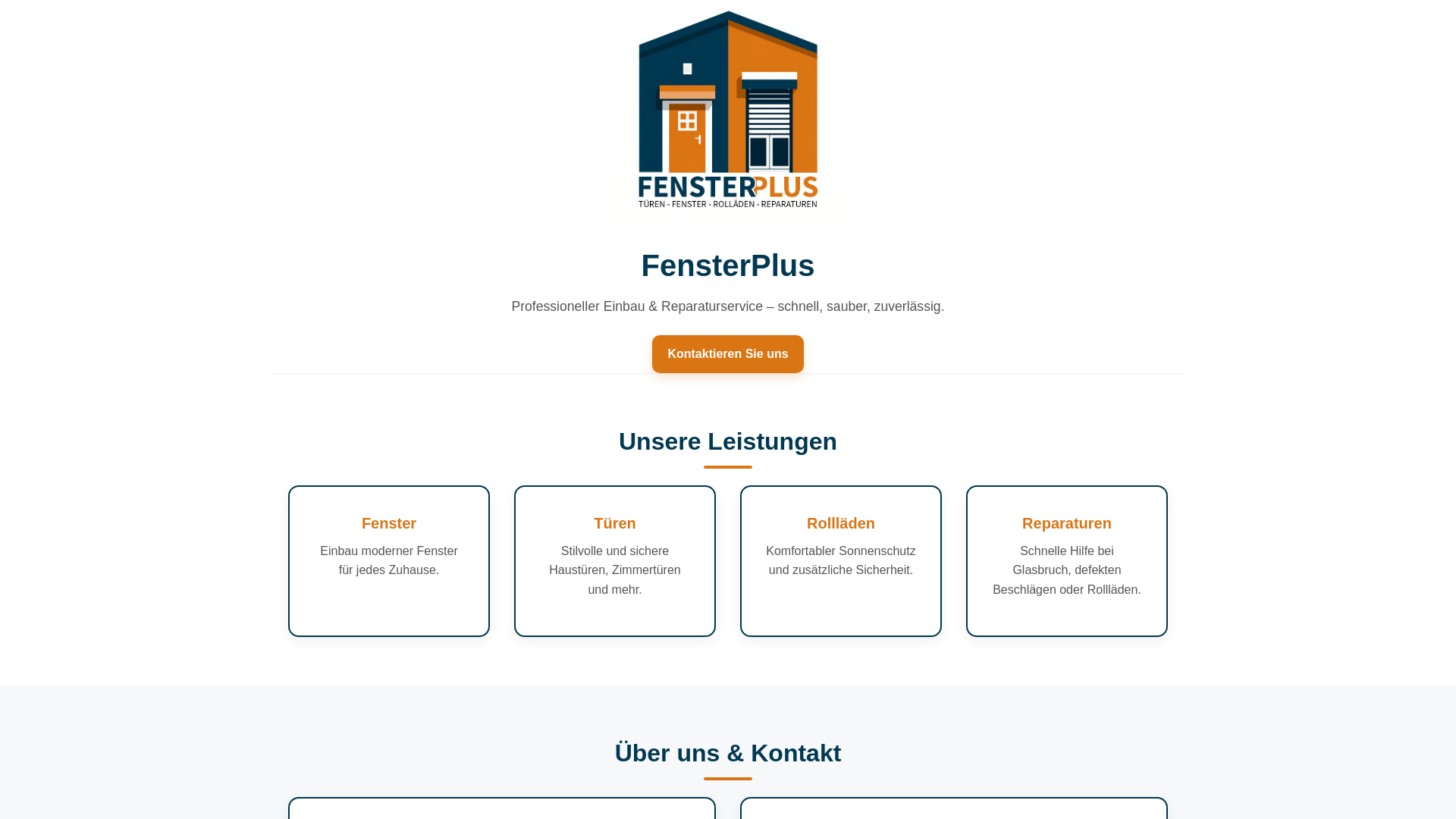 website screenshot of https://fensterplus-odw.de