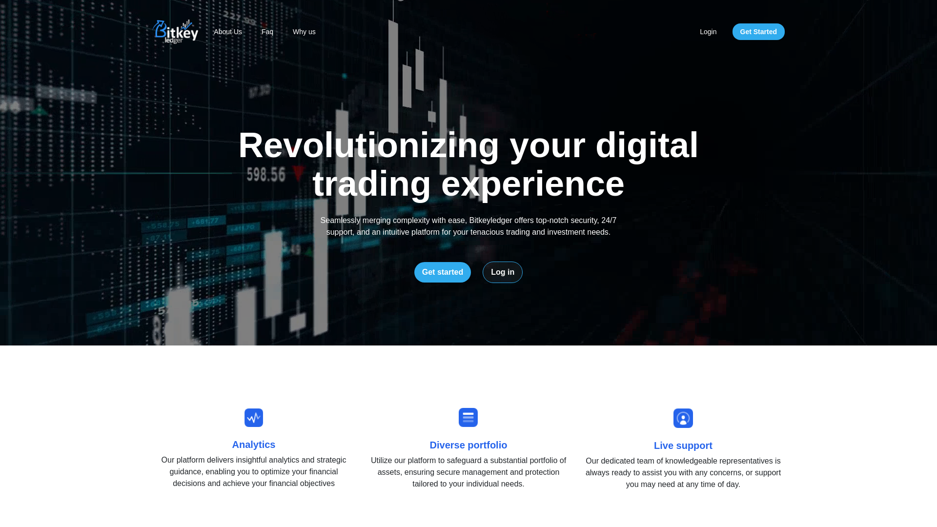 website screenshot of https://bitkeyledger.com/