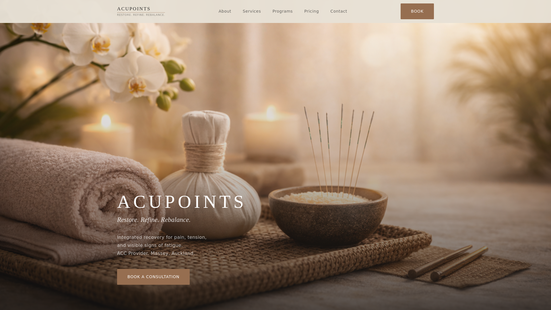 website screenshot of https://acupointsclinic.com/