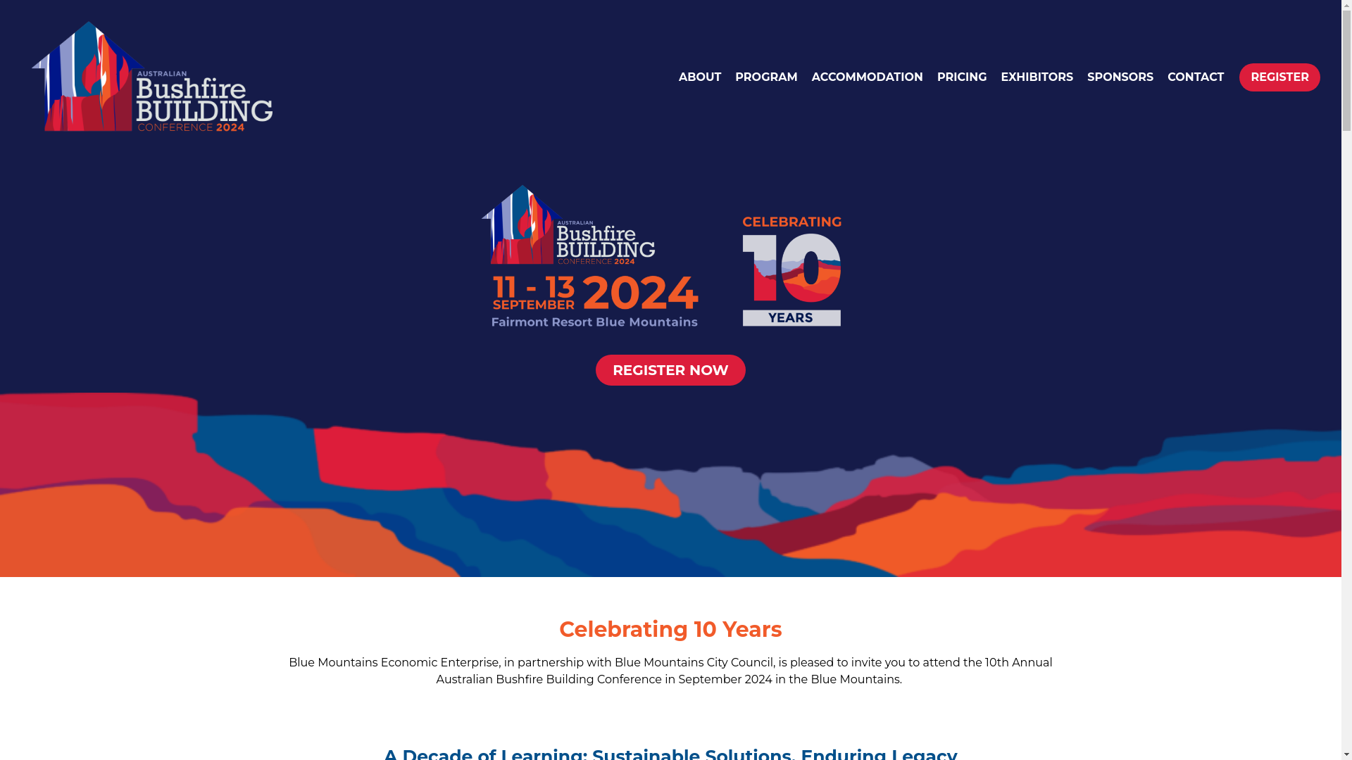 website screenshot of https://bushfireconference.au/