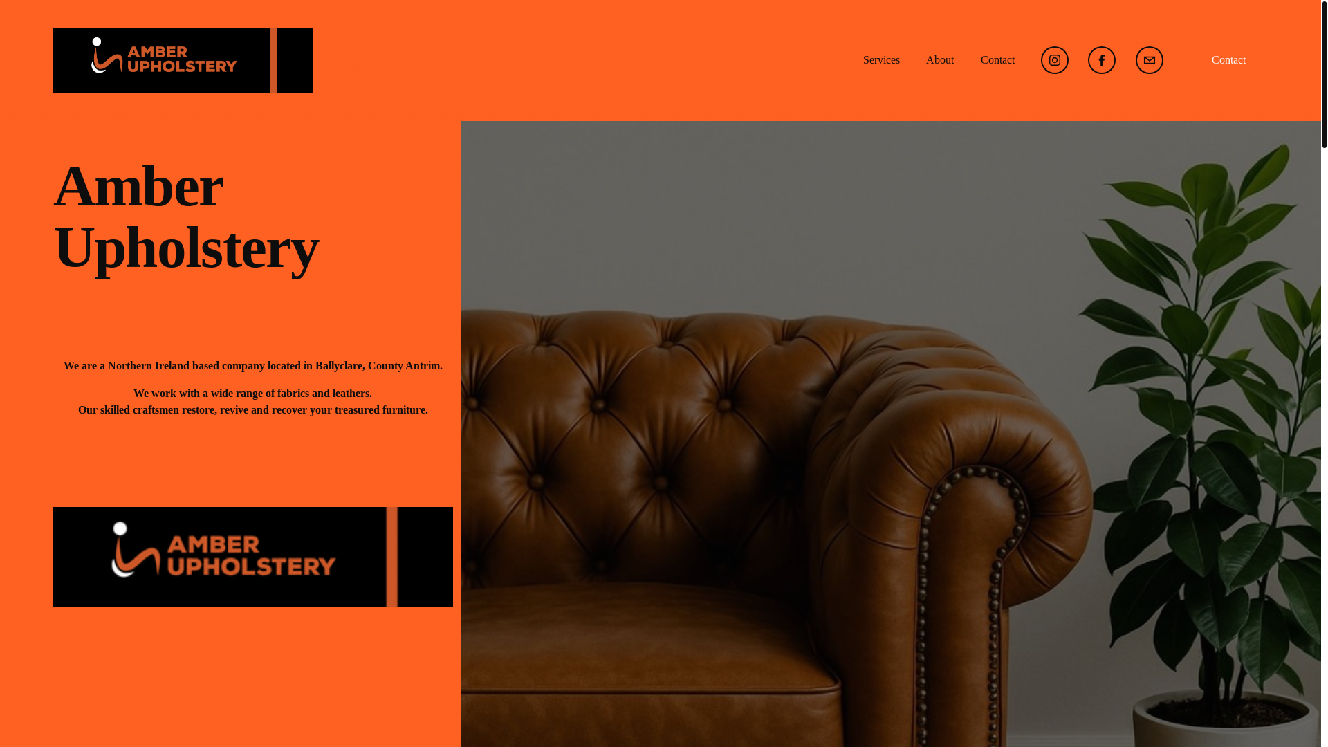 website screenshot of https://amberupholstery.org.uk/