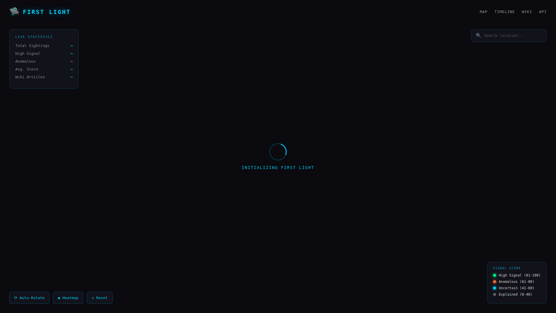 website screenshot of https://firstlightuap.com/