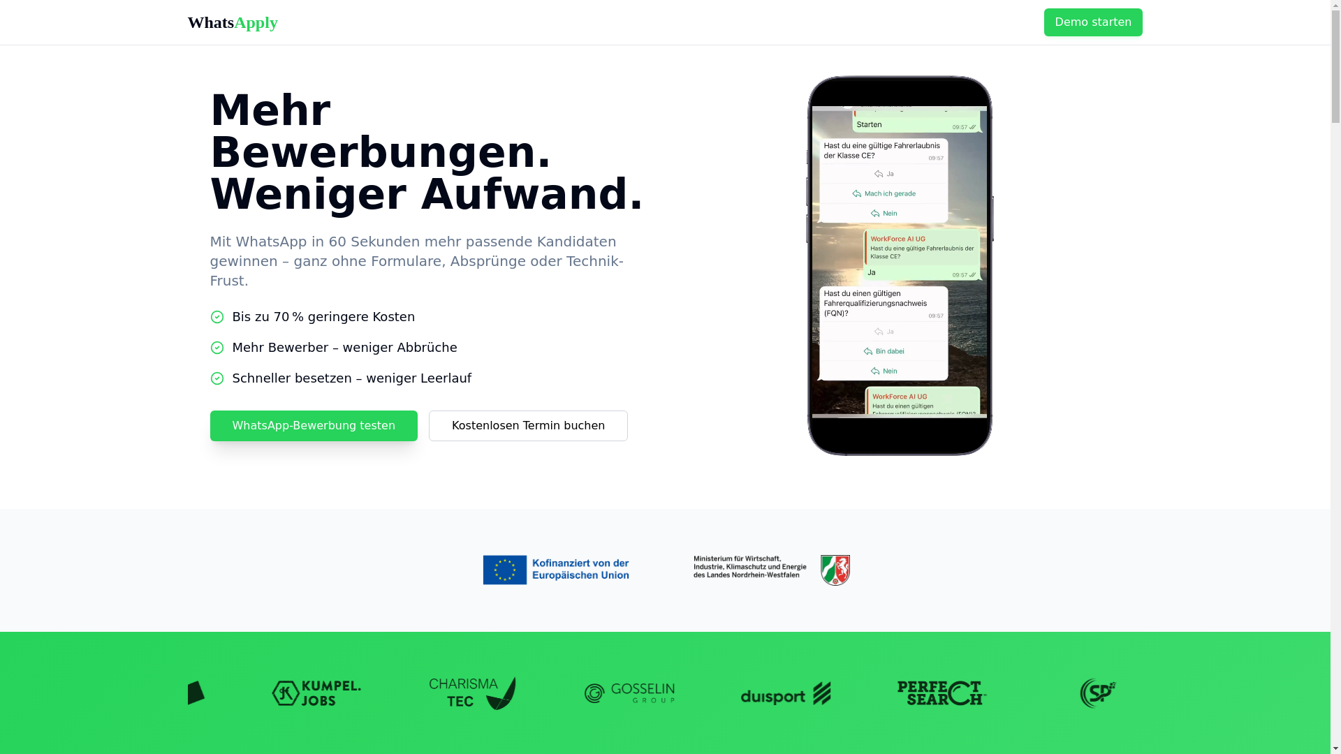website screenshot of https://whats-apply.de/